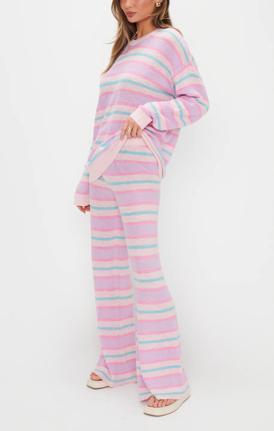 Feel Good Sweater ~ Cotton Candy Stripe Knit - Image 4
