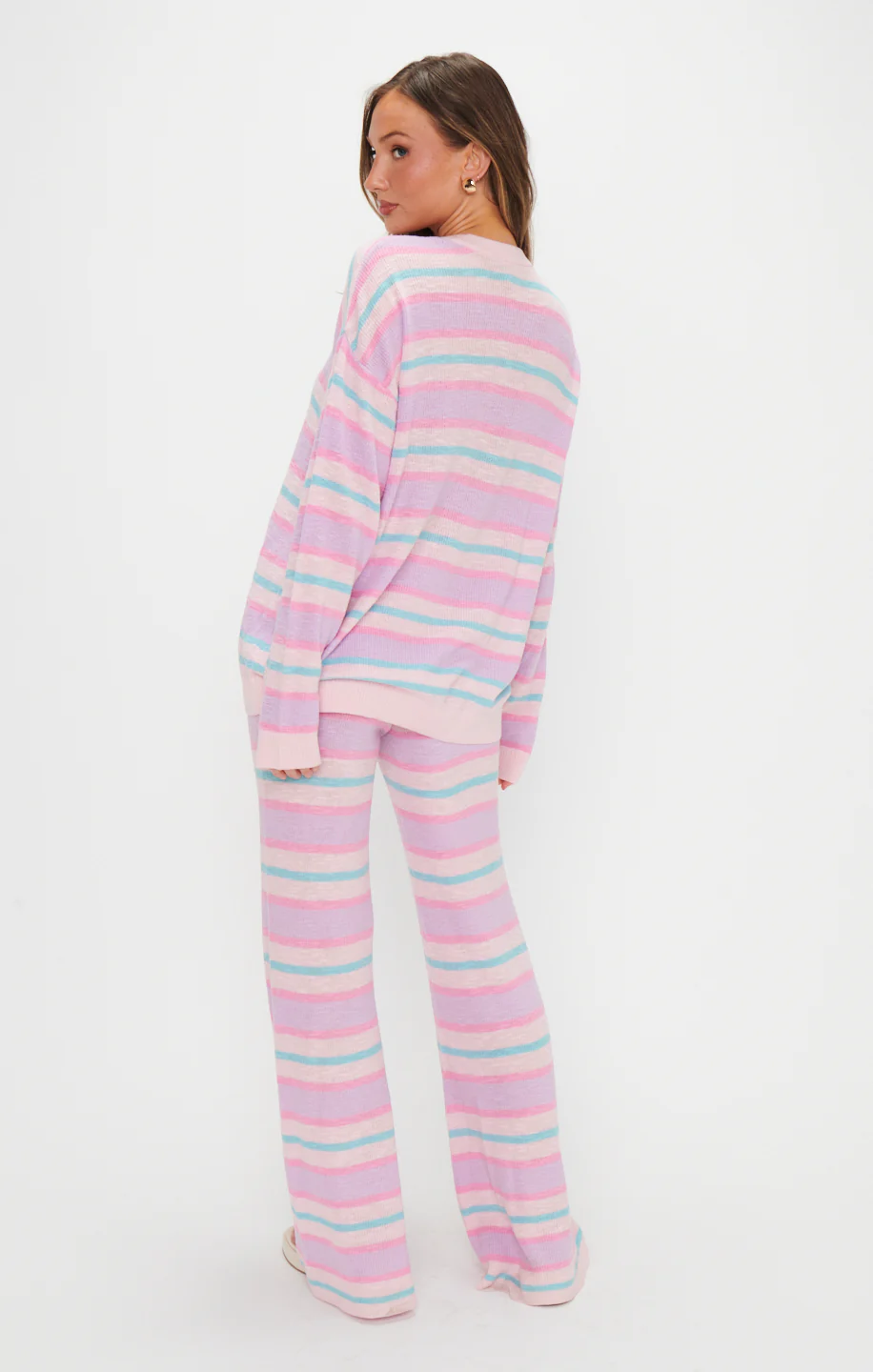 Feel Good Sweater ~ Cotton Candy Stripe Knit - Image 5