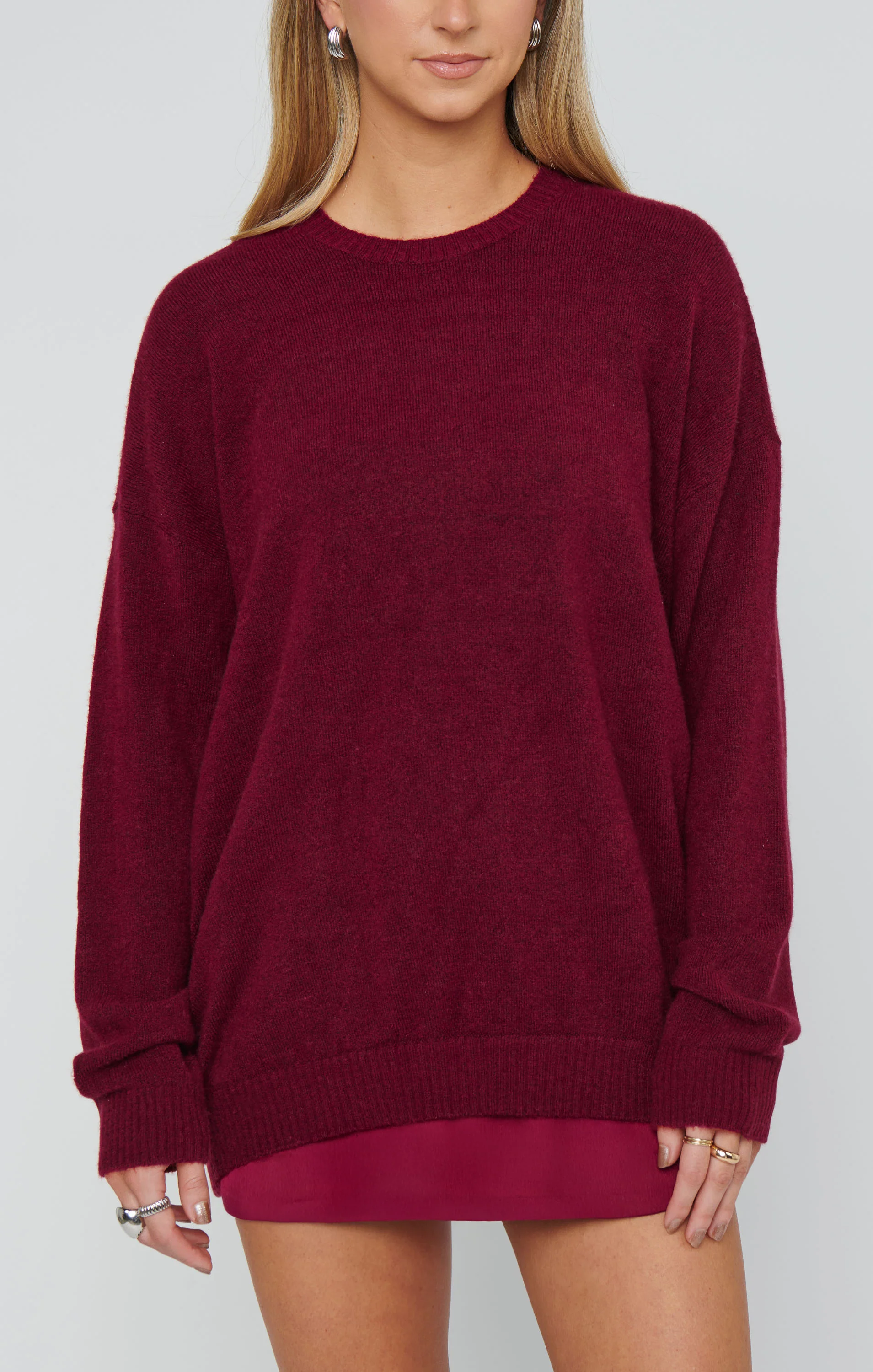 Feel Good Sweater ~ Maroon Knit