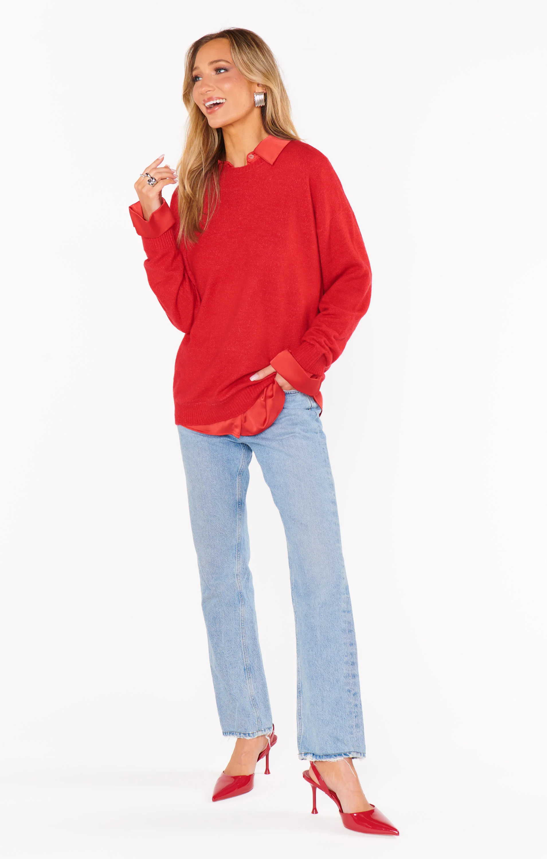 Feel Good Sweater ~ Red Knit - Image 4