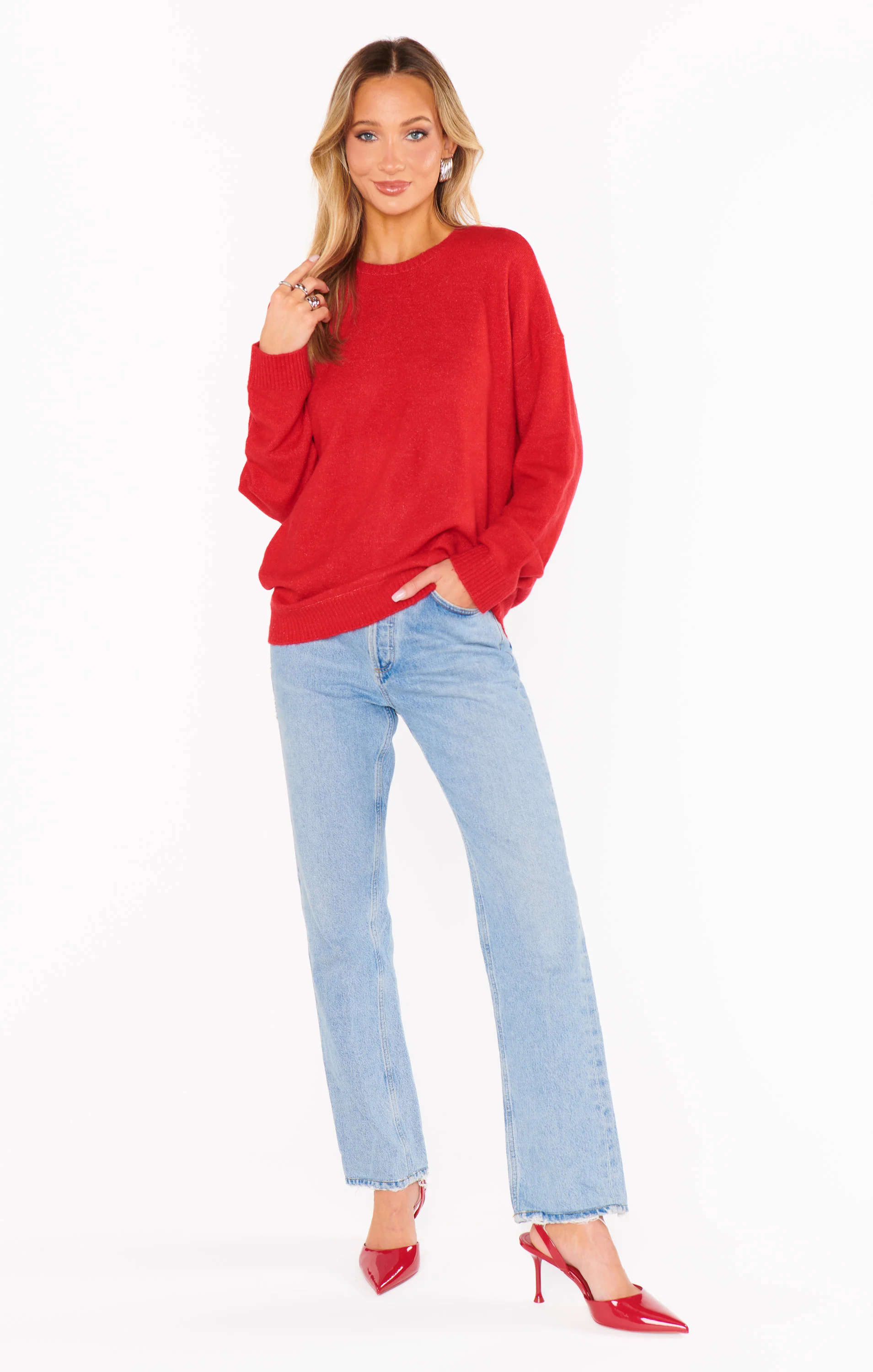 Feel Good Sweater ~ Red Knit - Image 7