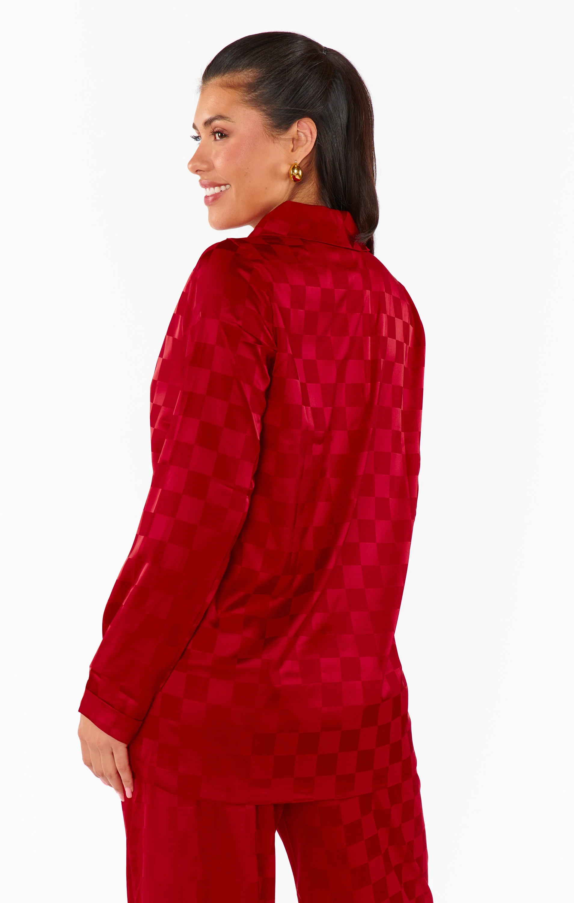 Felix Blazer ~ Red Checkerboard Satin - Image 3