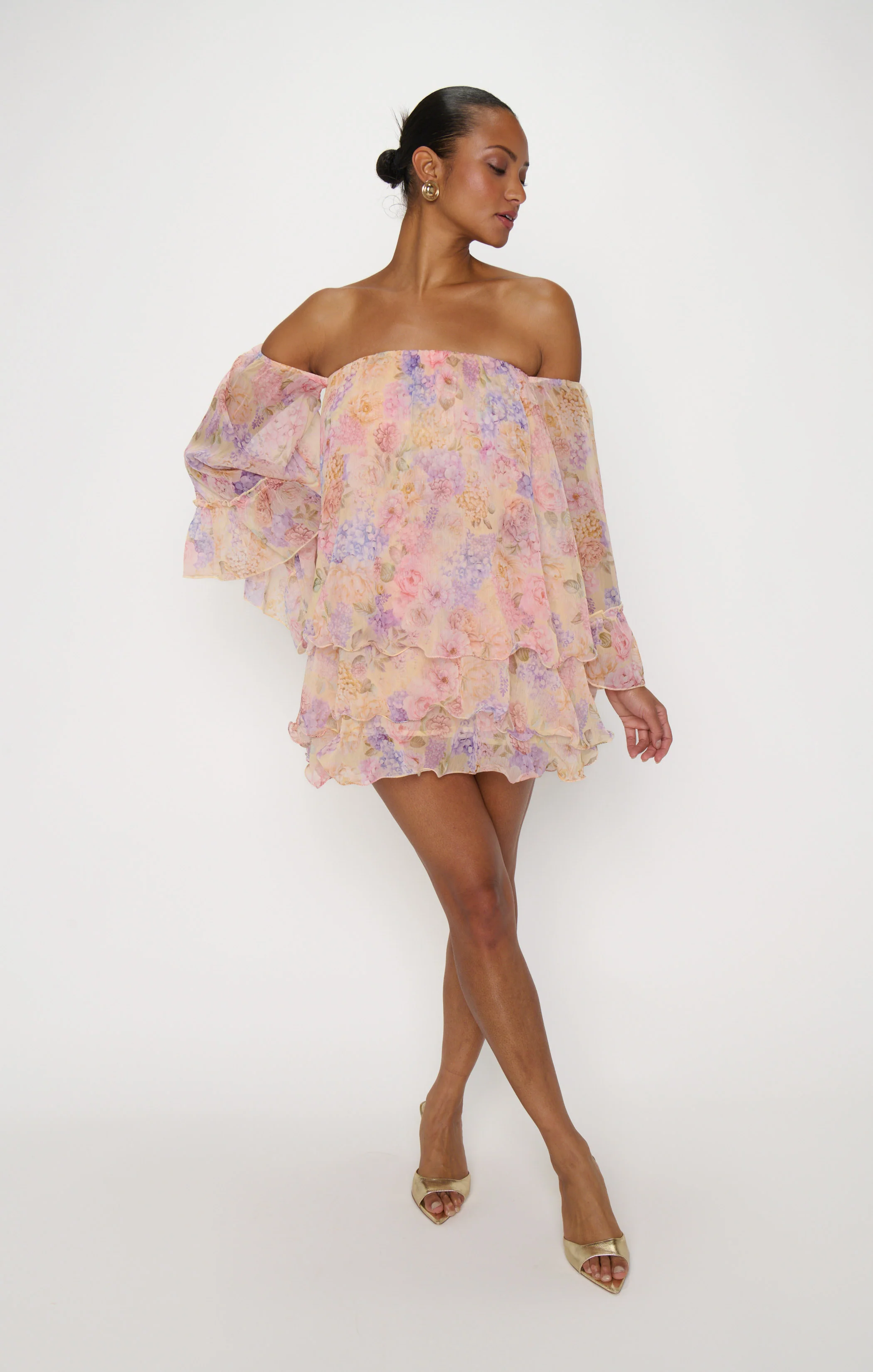 Fiona Mini Dress ~ Pale Yellow Blooms - Image 3