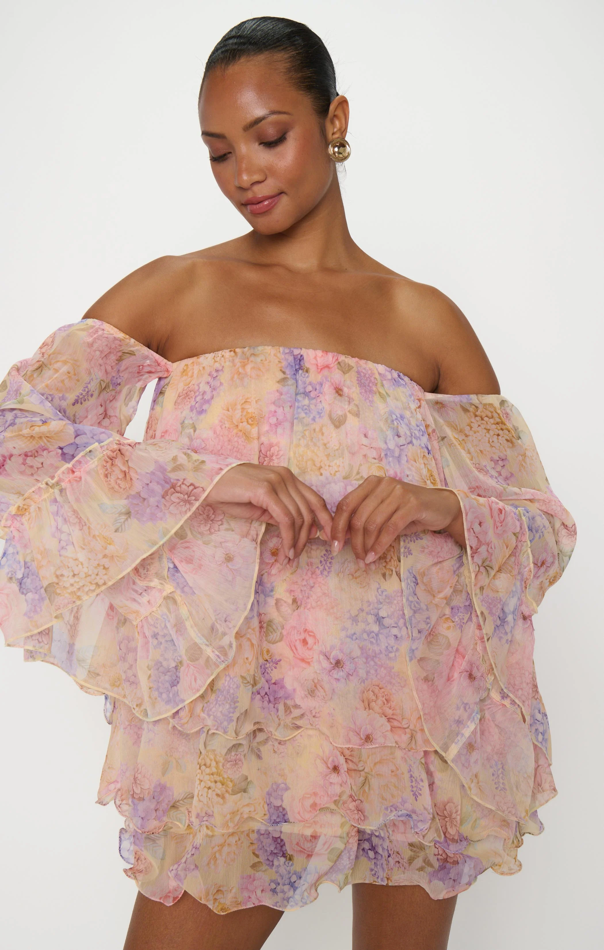 Fiona Mini Dress ~ Pale Yellow Blooms - Image 4