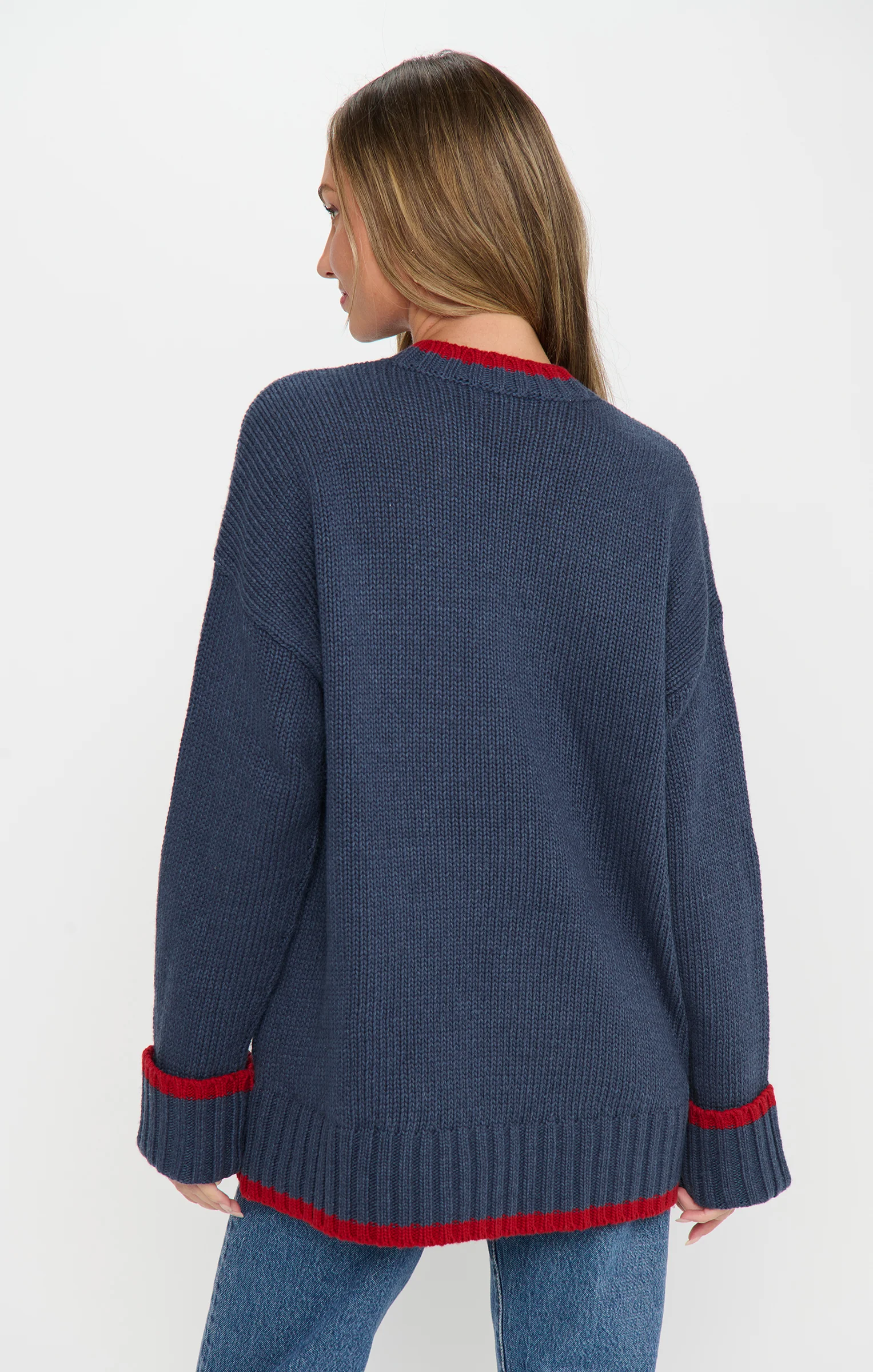 Fireside Sweater ~ American Flag Navy Knit - Image 7