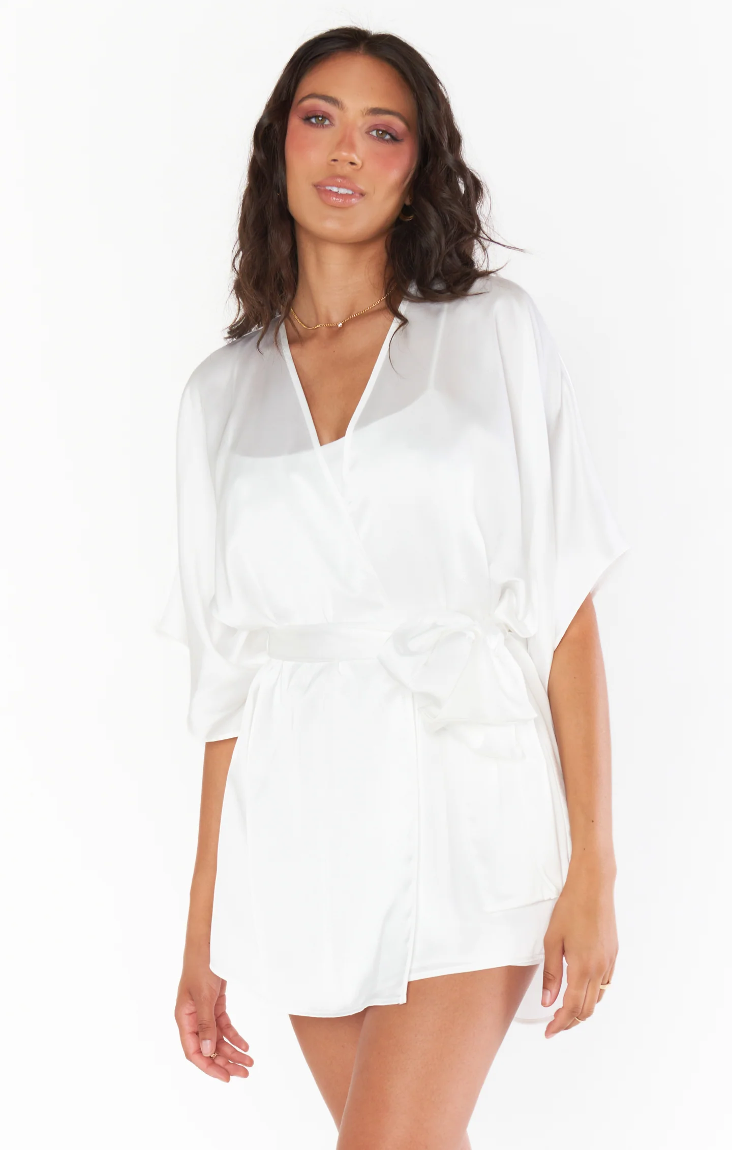 First Look Robe ~ Ivory Luxe Satin - Image 4