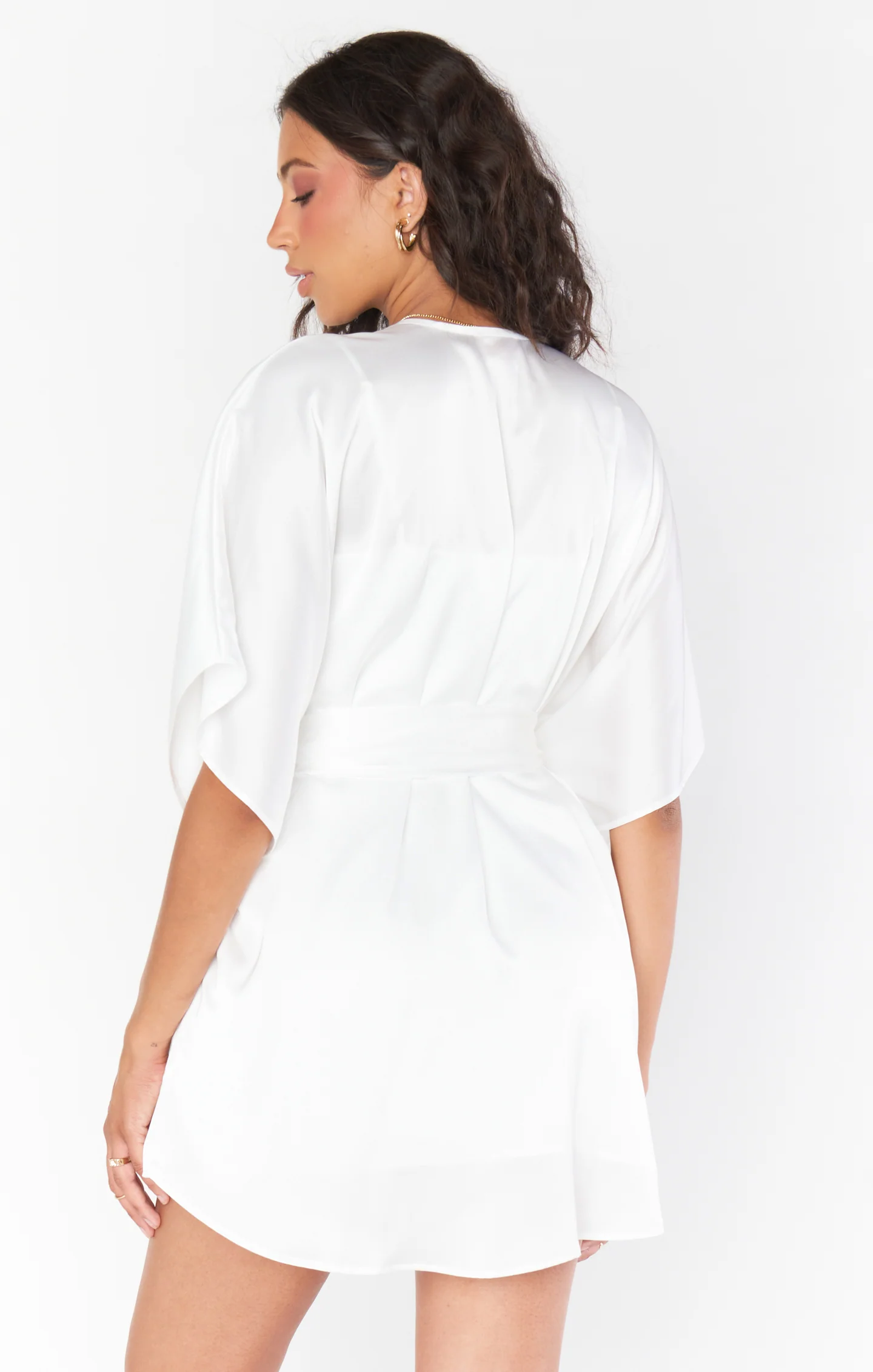 First Look Robe ~ Ivory Luxe Satin - Image 9
