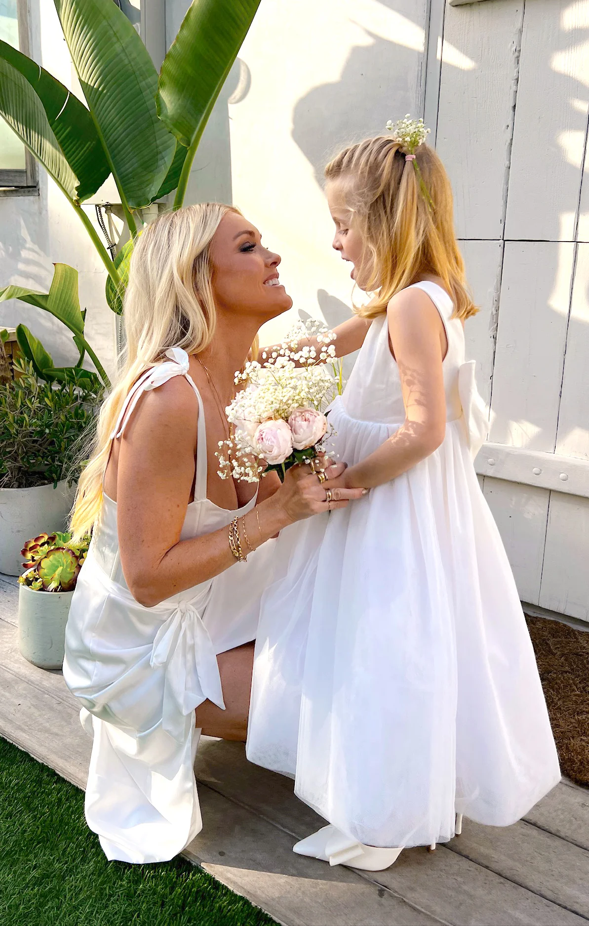 Flower Girl Dress ~ White Taffeta - Image 3