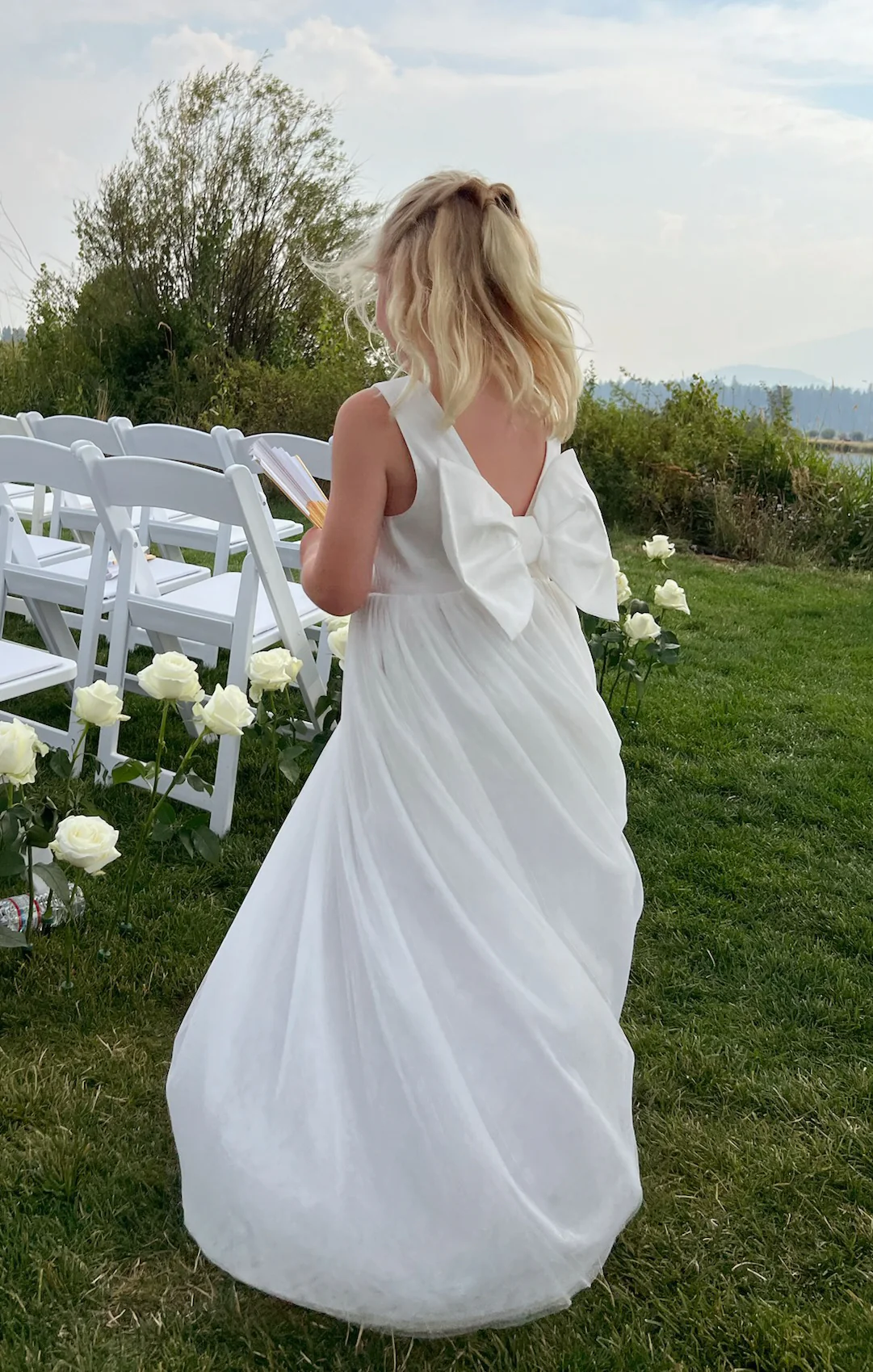 Flower Girl Dress ~ White Taffeta - Image 5