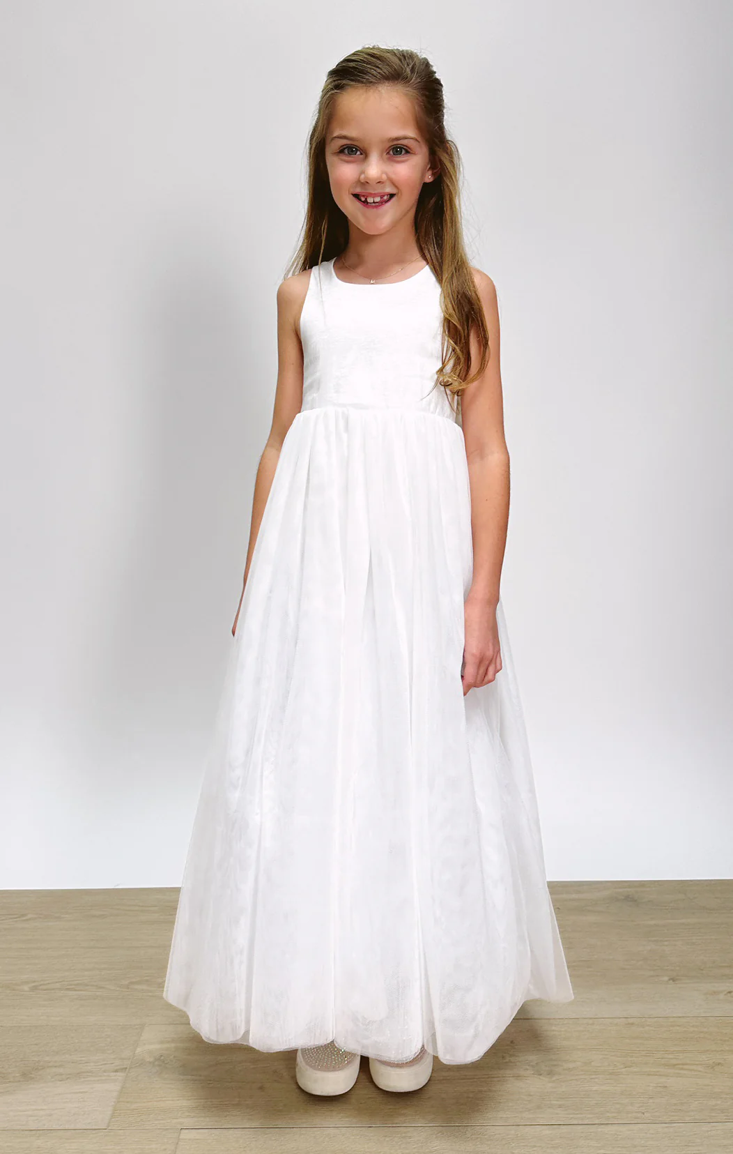 Flower Girl Dress ~ White Taffeta - Image 6