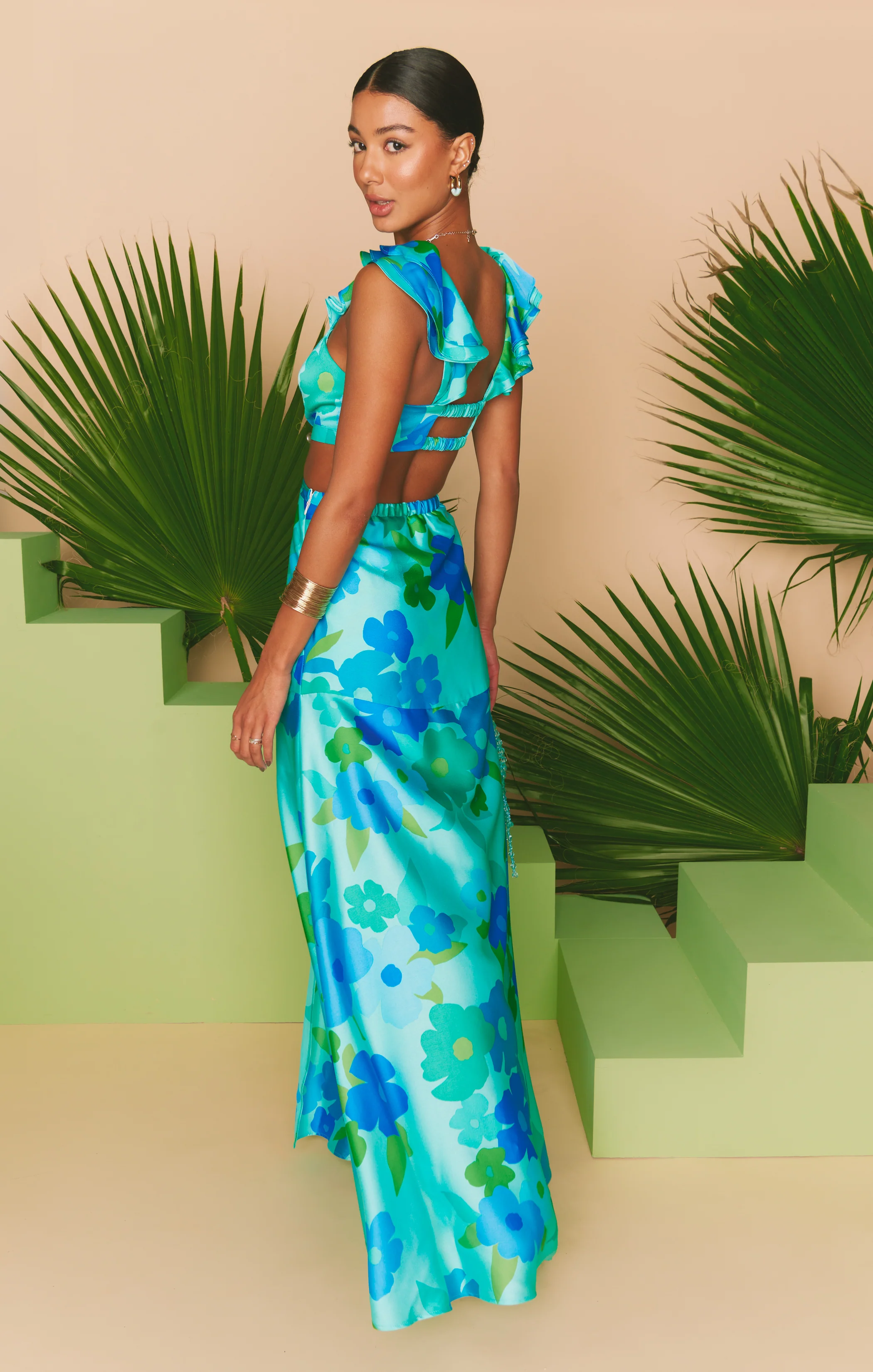 Francie Maxi Dress ~ Blue Piccadilly Floral - Image 6