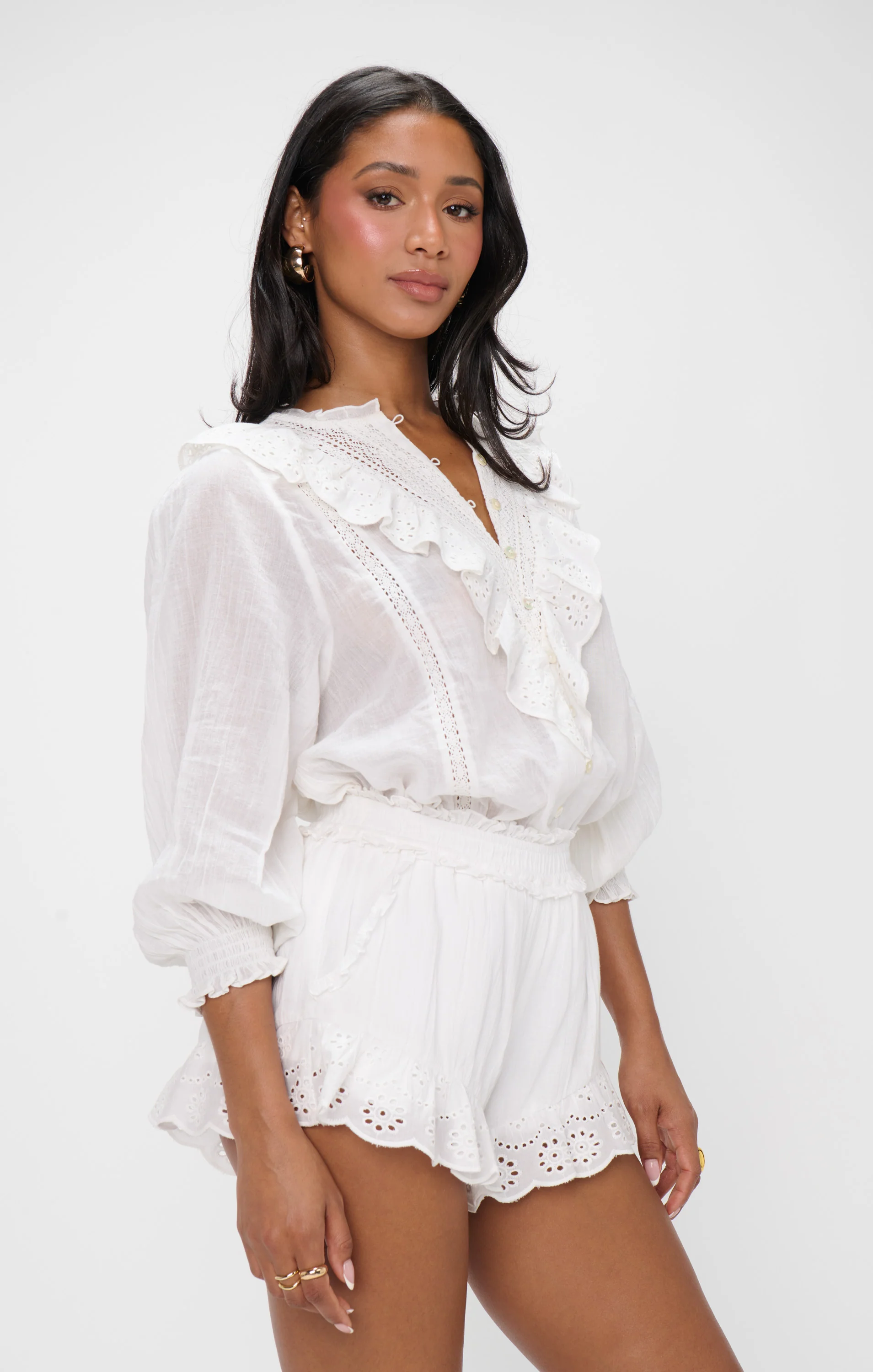 French Blouse ~ White Eyelet - Image 7