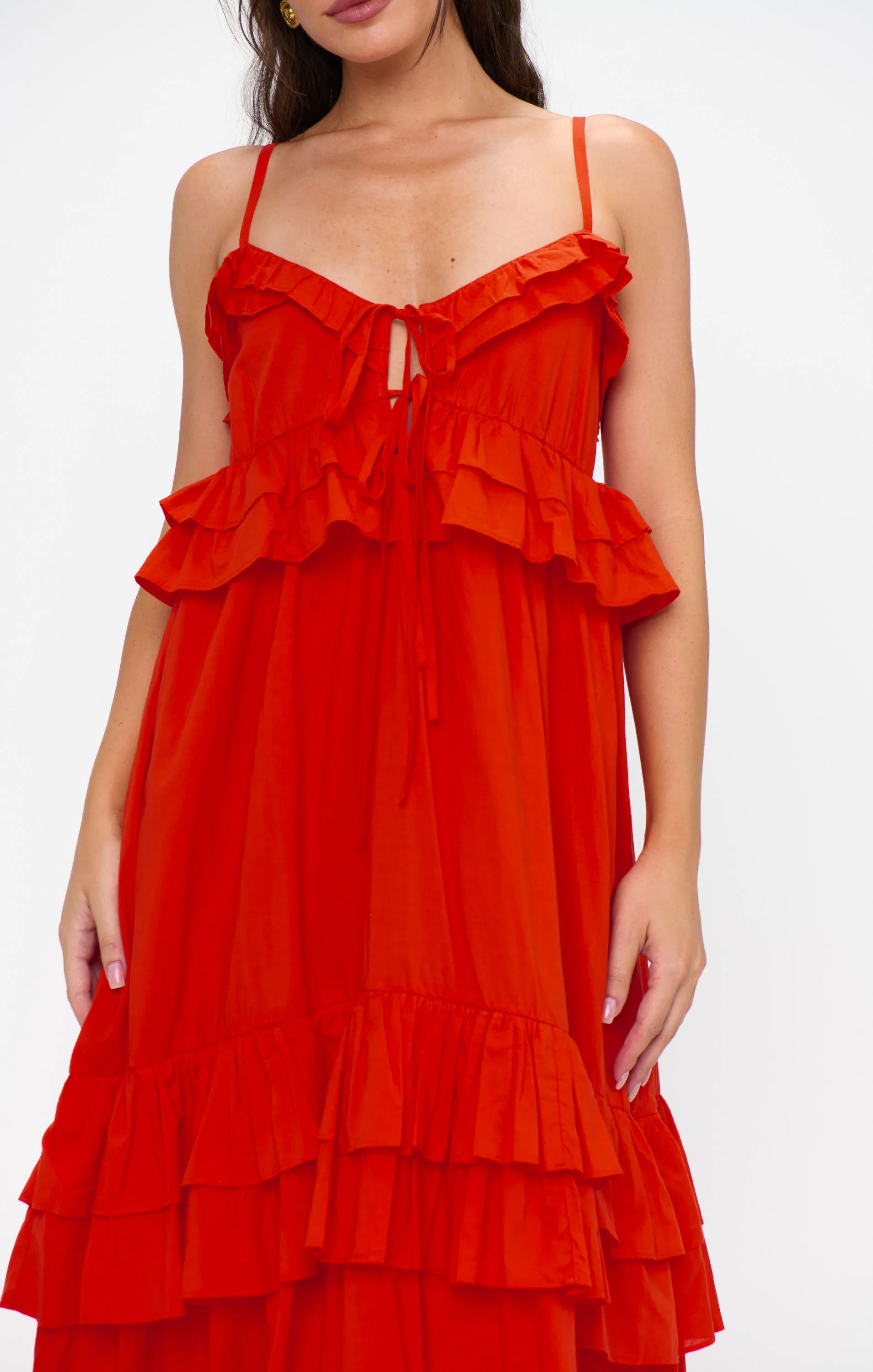 Freya Maxi Dress ~ Rouge Red Voile - Image 2