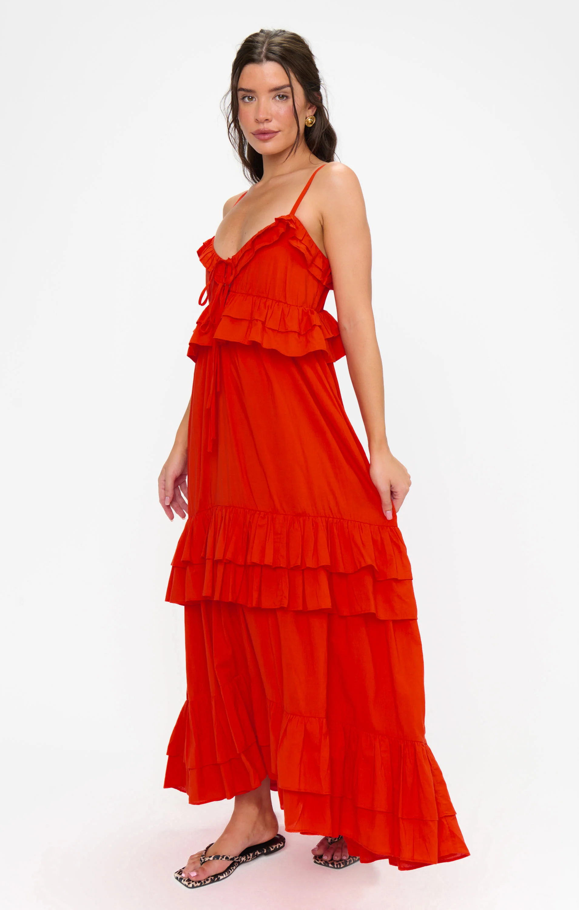 Freya Maxi Dress ~ Rouge Red Voile - Image 3