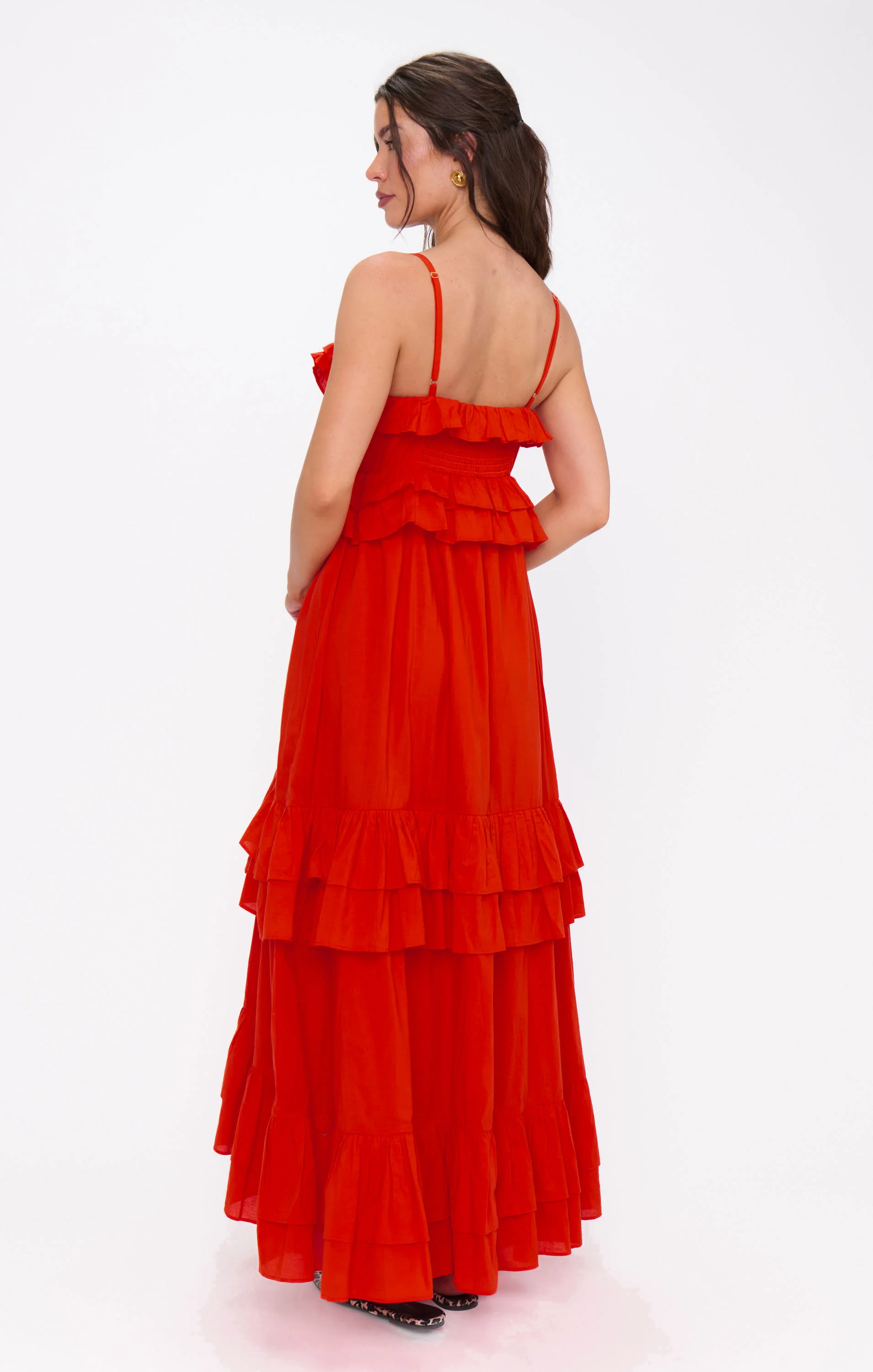 Freya Maxi Dress ~ Rouge Red Voile - Image 4