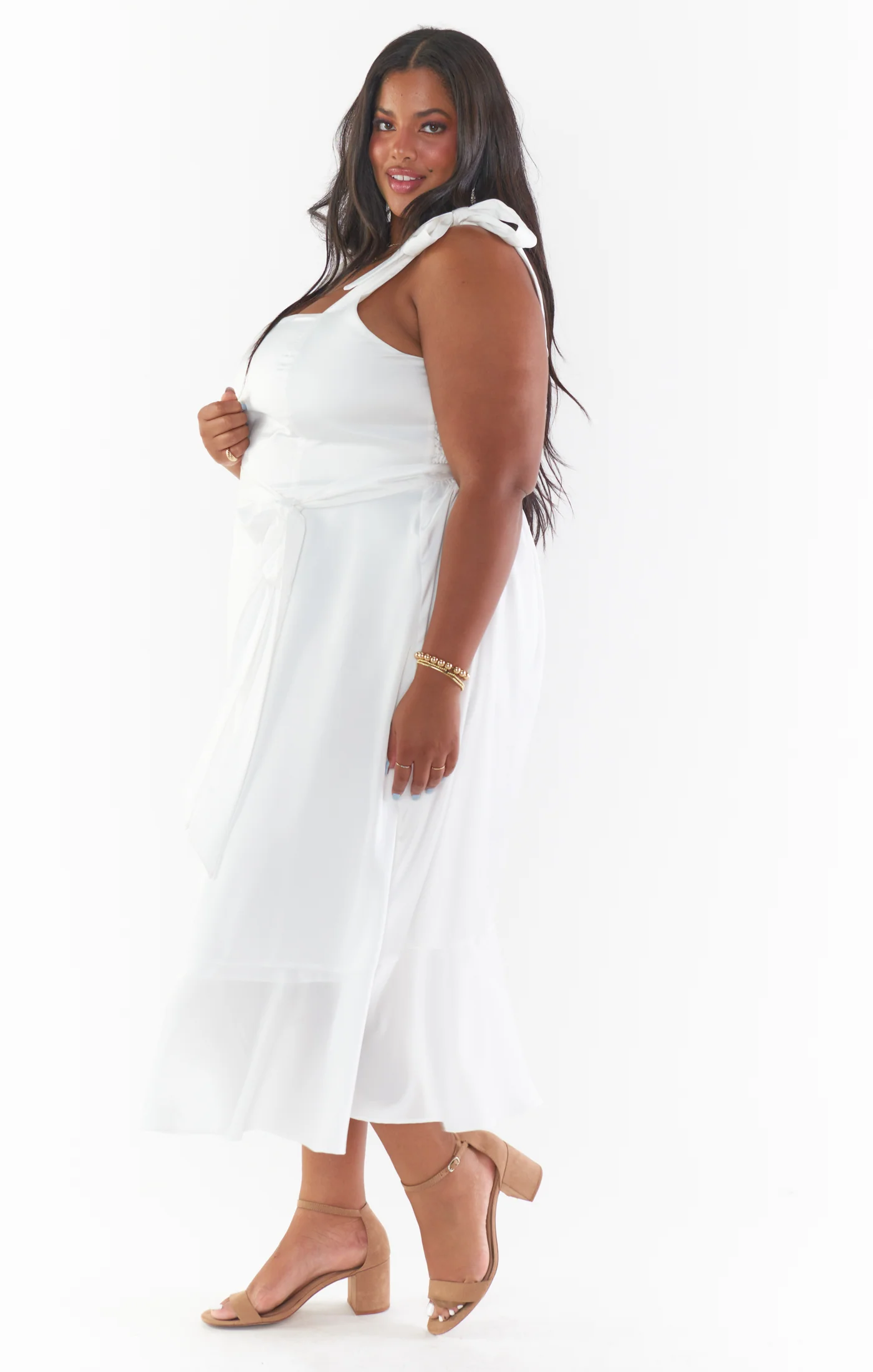 Garden Midi Dress ~ Ivory Luxe Satin - Image 10