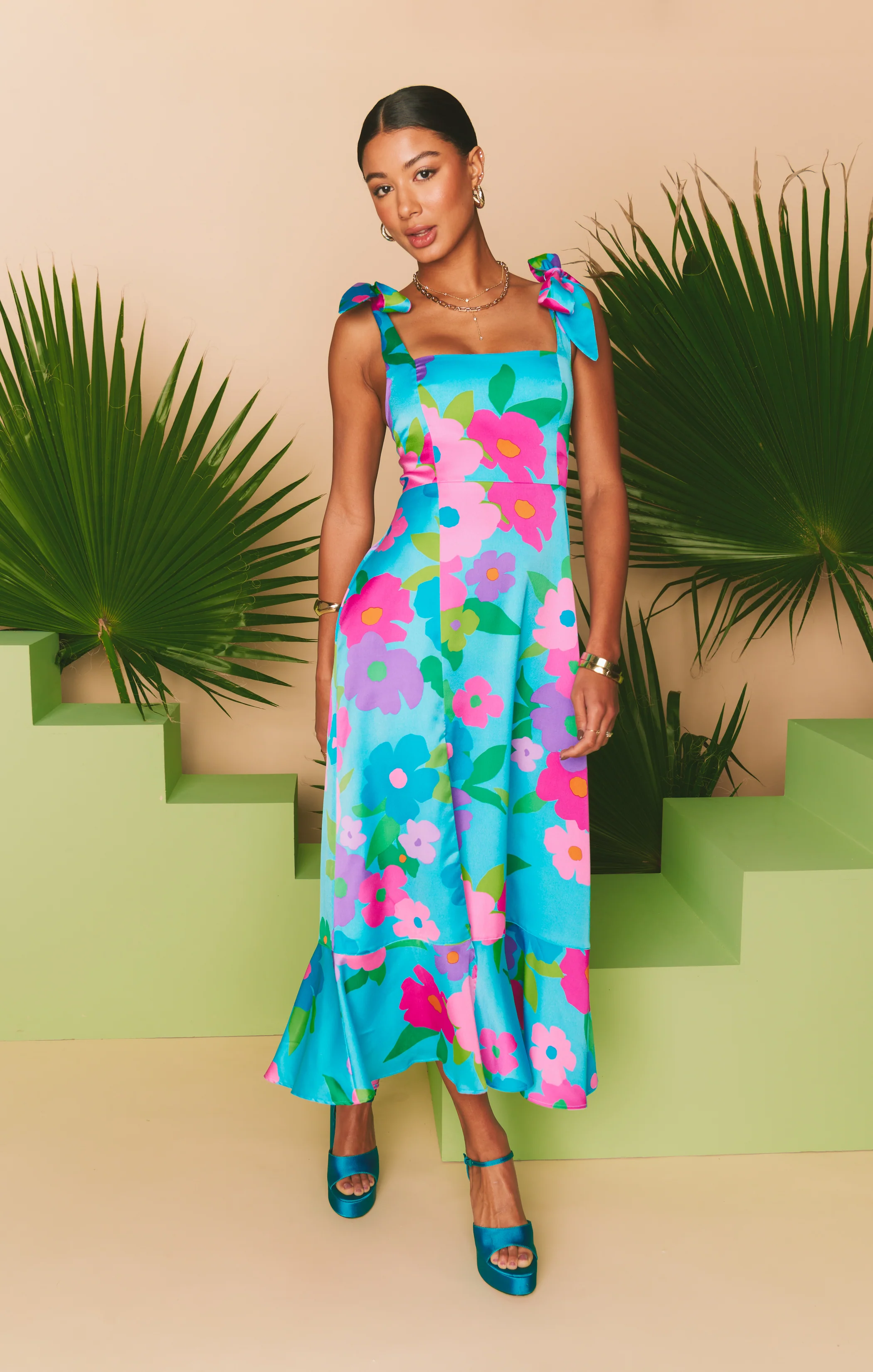 Garden Midi Dress ~ Multi Piccadilly Floral - Image 11