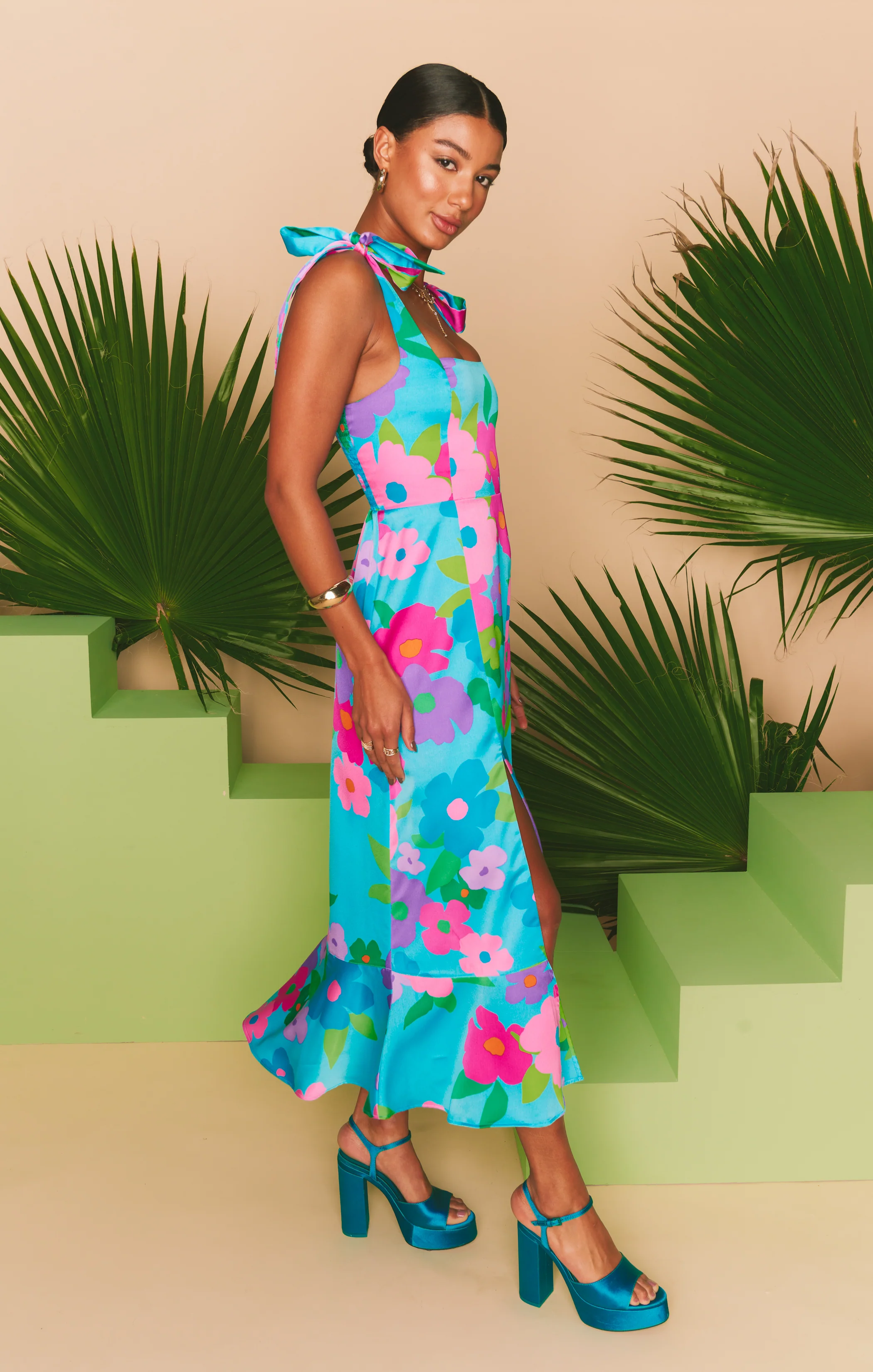 Garden Midi Dress ~ Multi Piccadilly Floral - Image 9