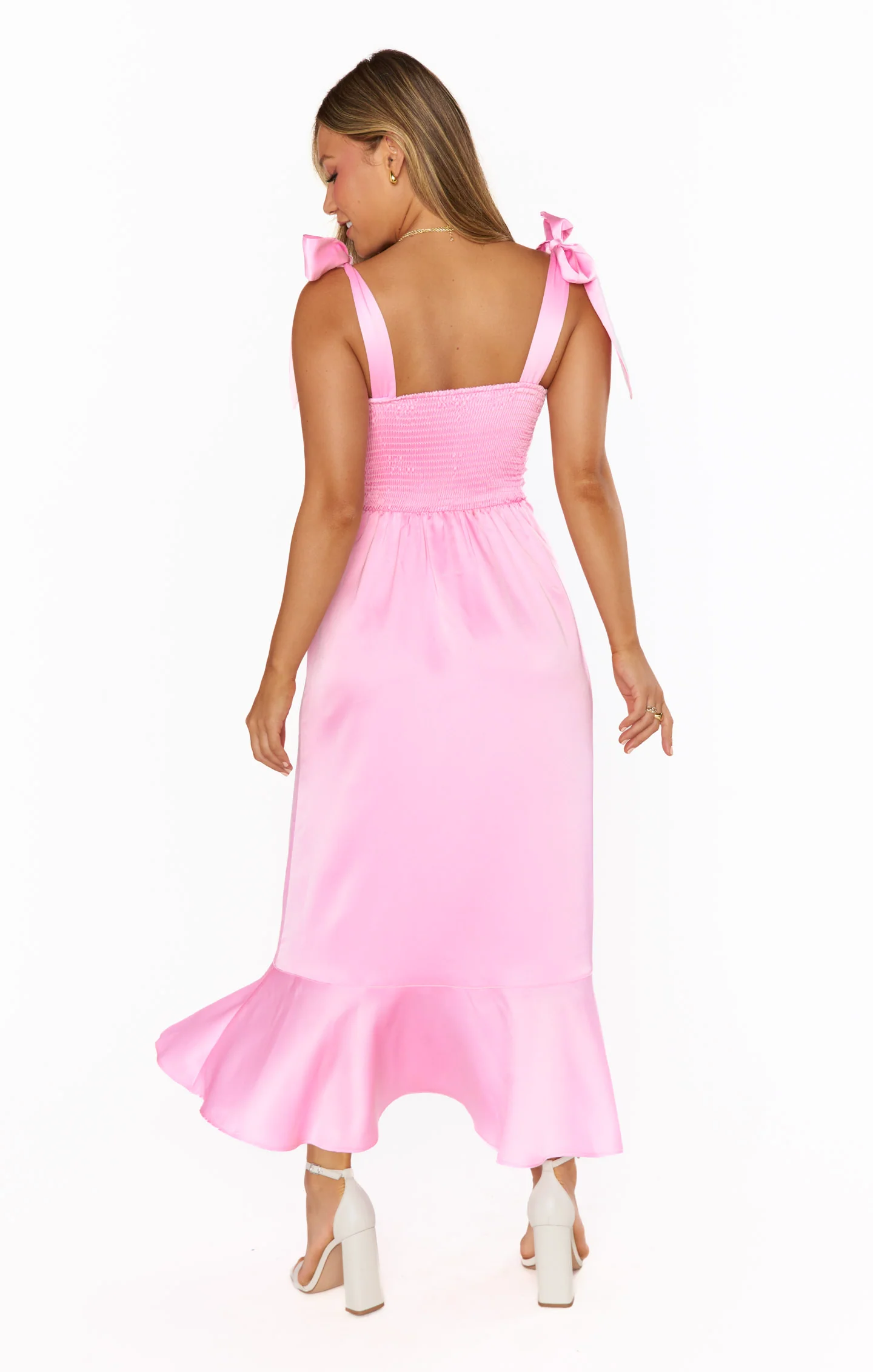 Garden Midi Dress ~ Pink Luxe Satin - Image 11
