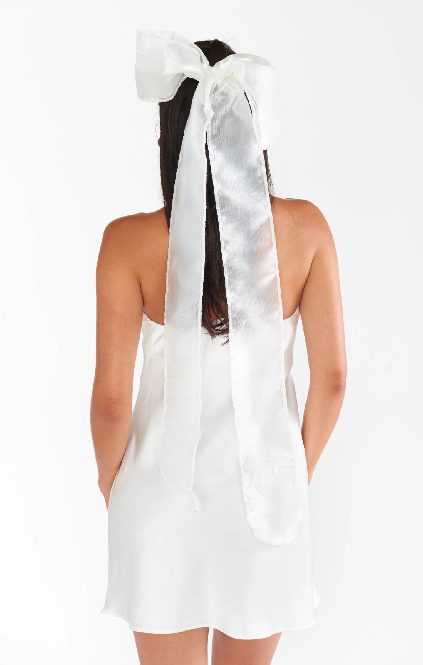 Giant Organza Hair Bow ~ Ivory - Image 3