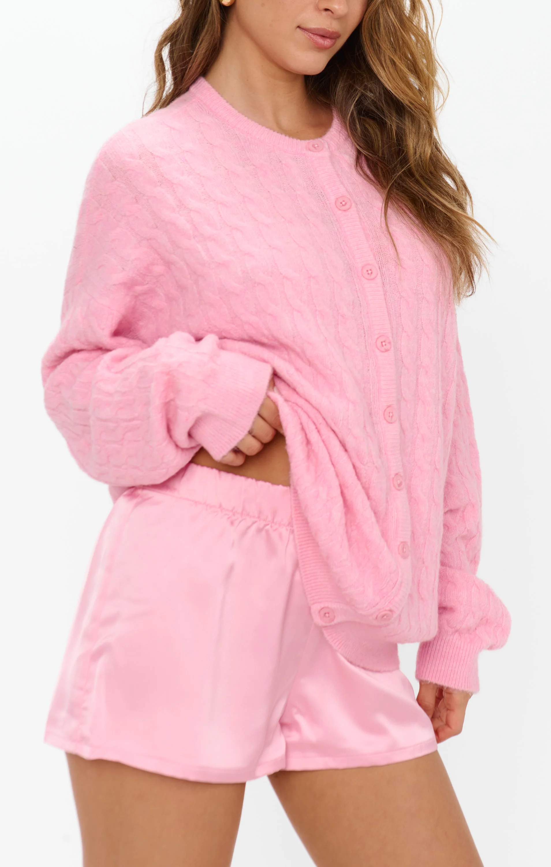 Glam Time Shorts ~ Light Pink Luxe Satin - Image 3