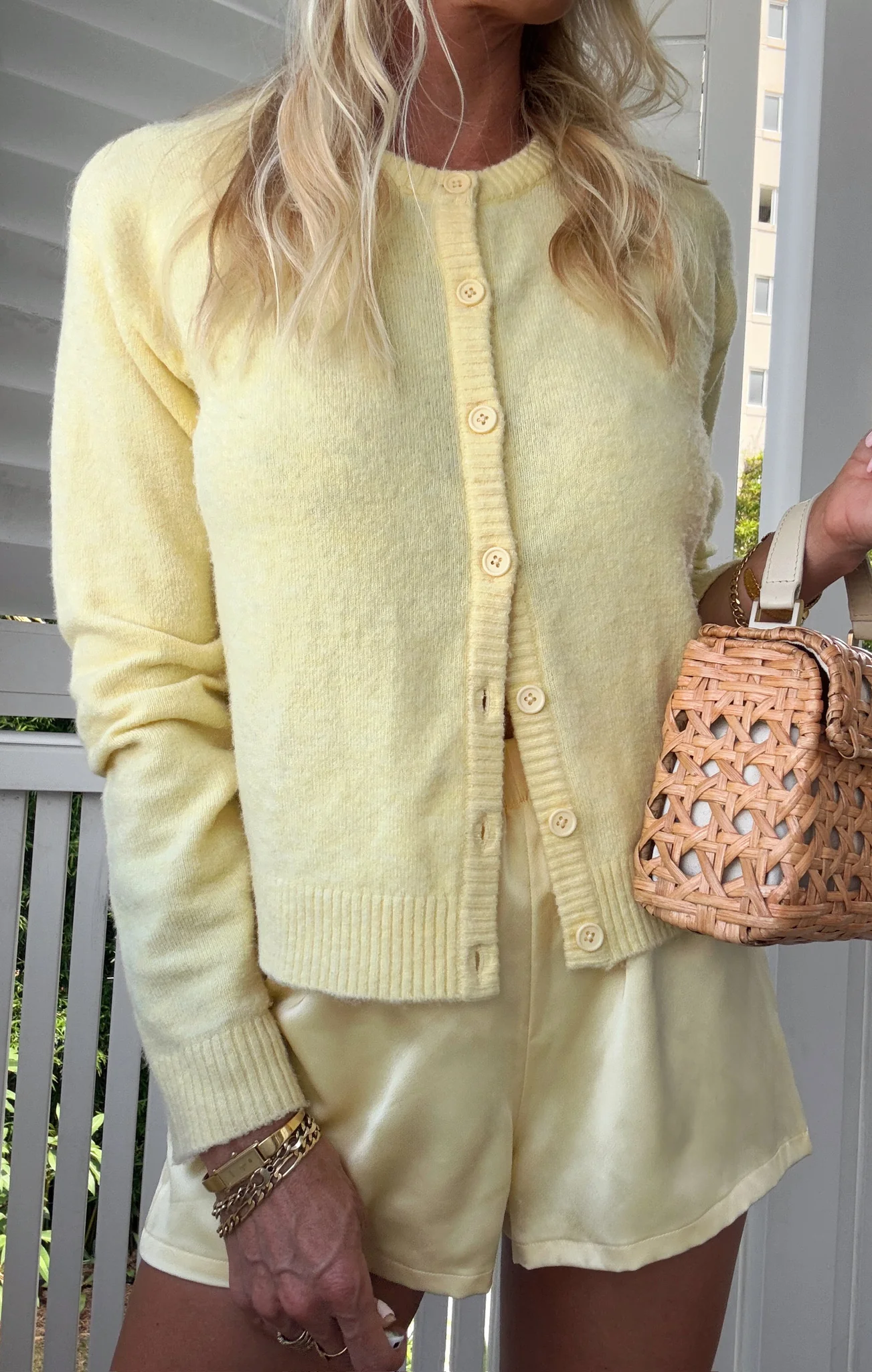 Glam Time Shorts ~ Pale Yellow Luxe Satin - Image 2