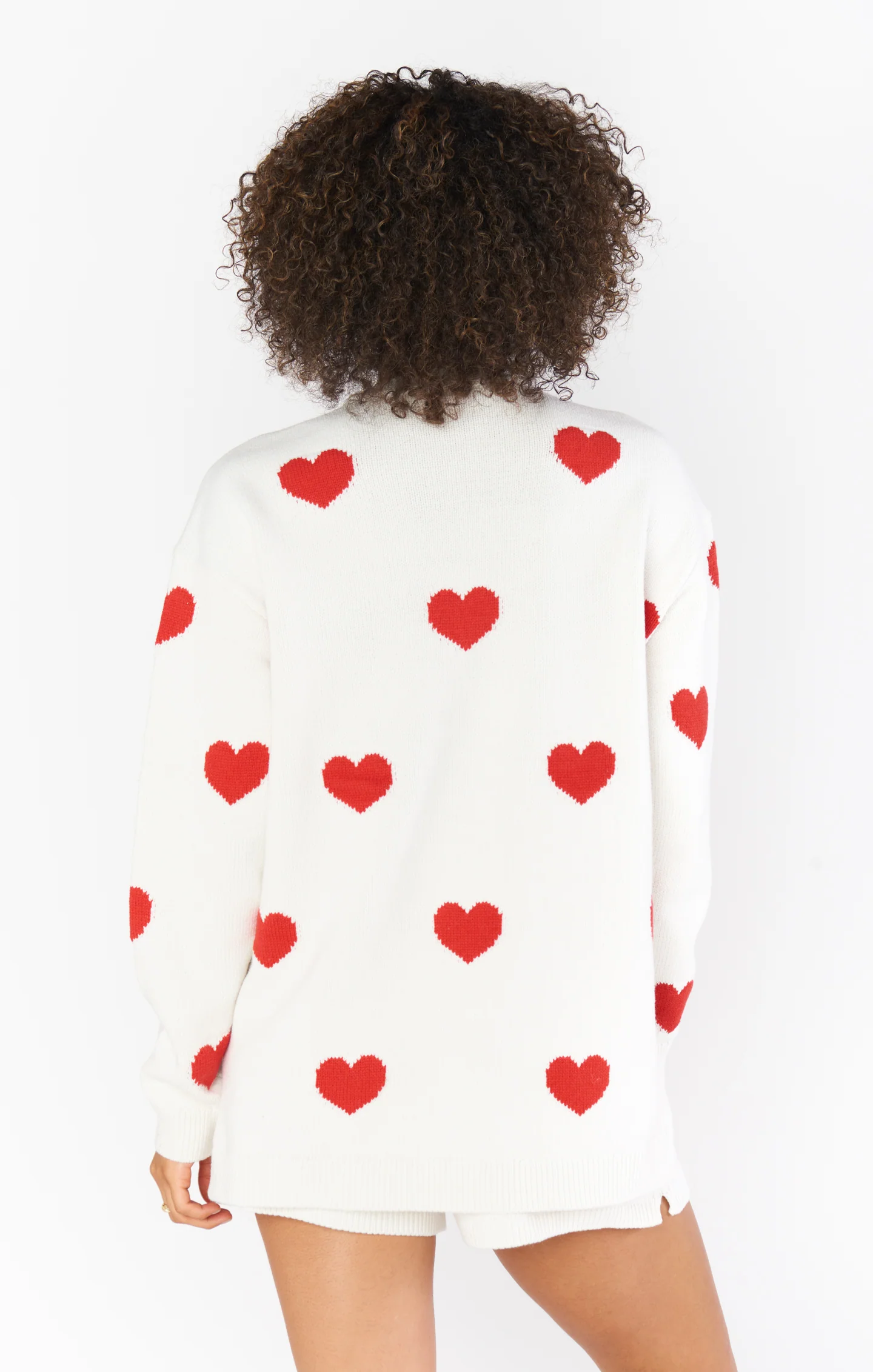 Go To Sweater ~ Tossed Heart Knit Red - Image 7