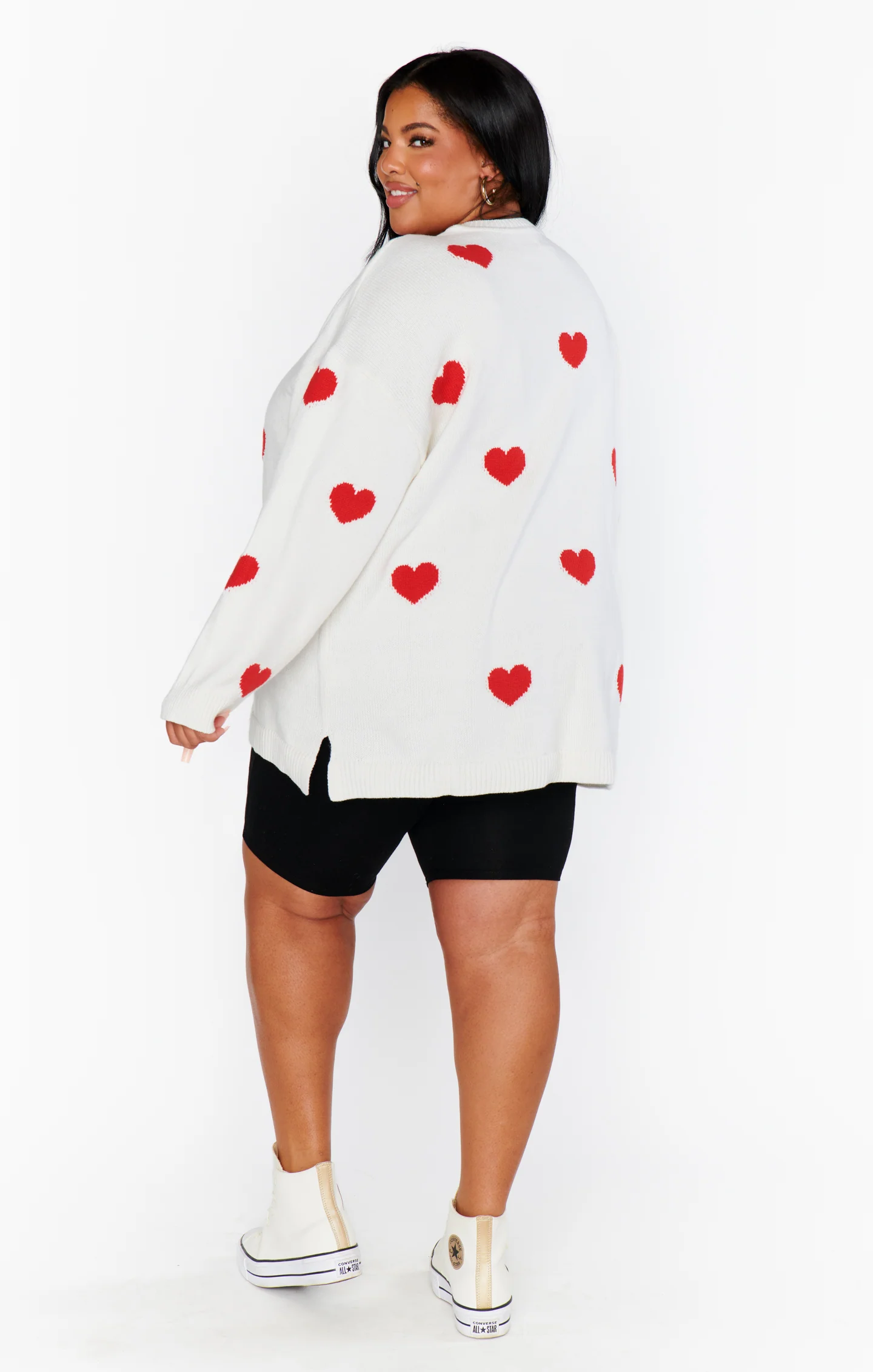 Go To Sweater ~ Tossed Heart Knit Red - Image 9