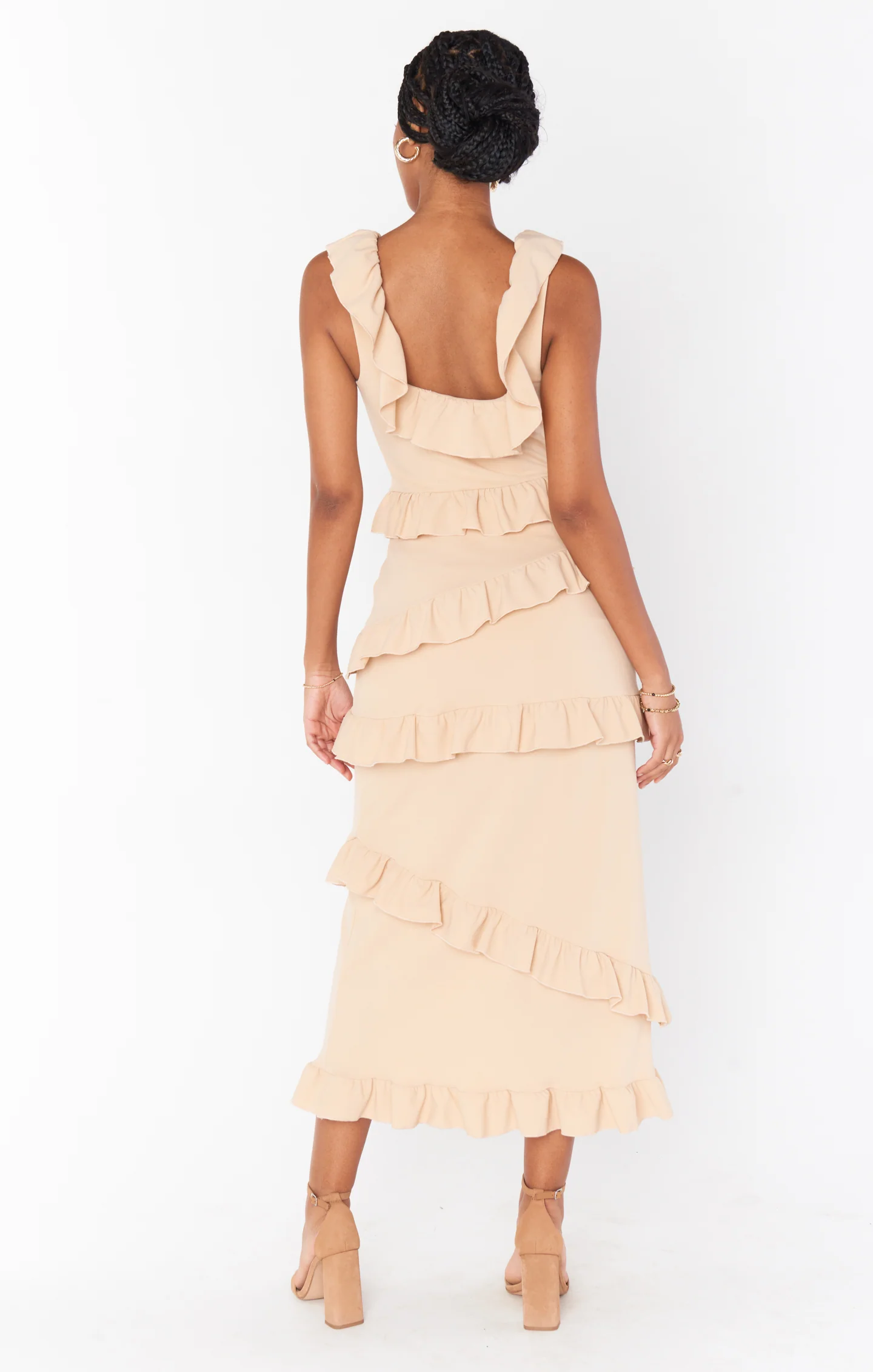 Greta Dress ~ Champagne Stretch - Image 9