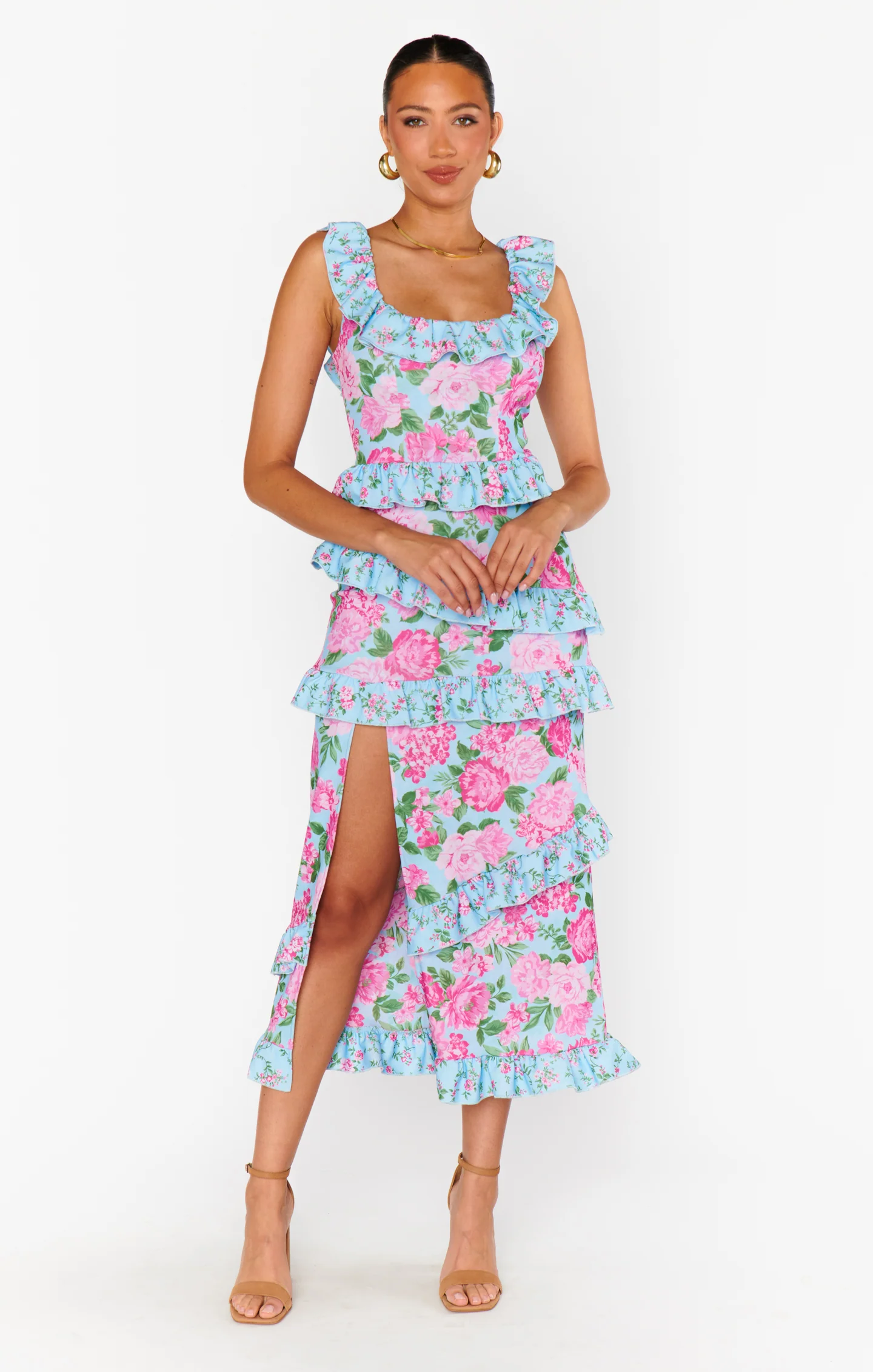 Greta Dress ~ Cottage Floral Multi Stretch - Image 14