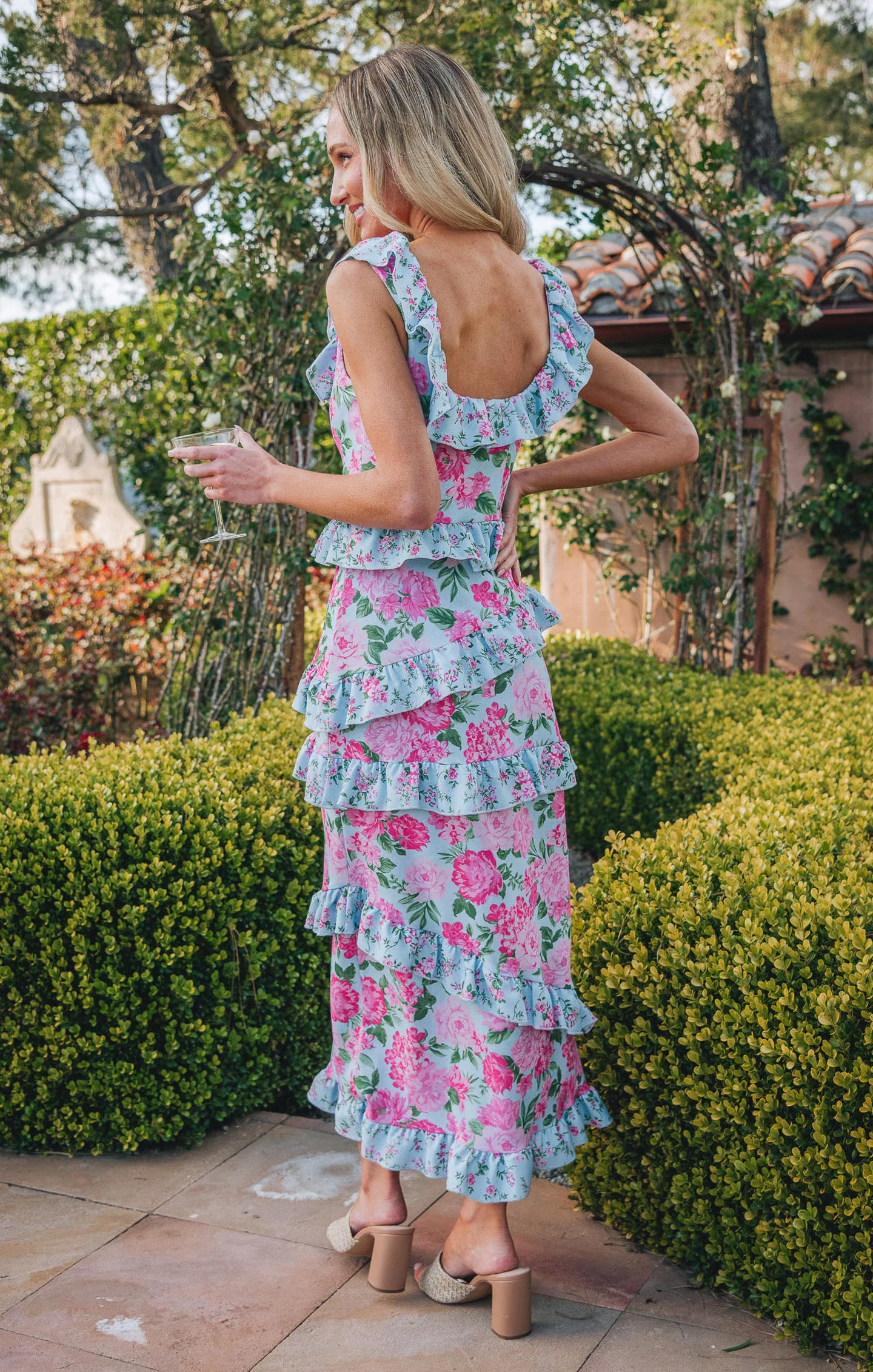 Greta Dress ~ Cottage Floral Multi Stretch - Image 8