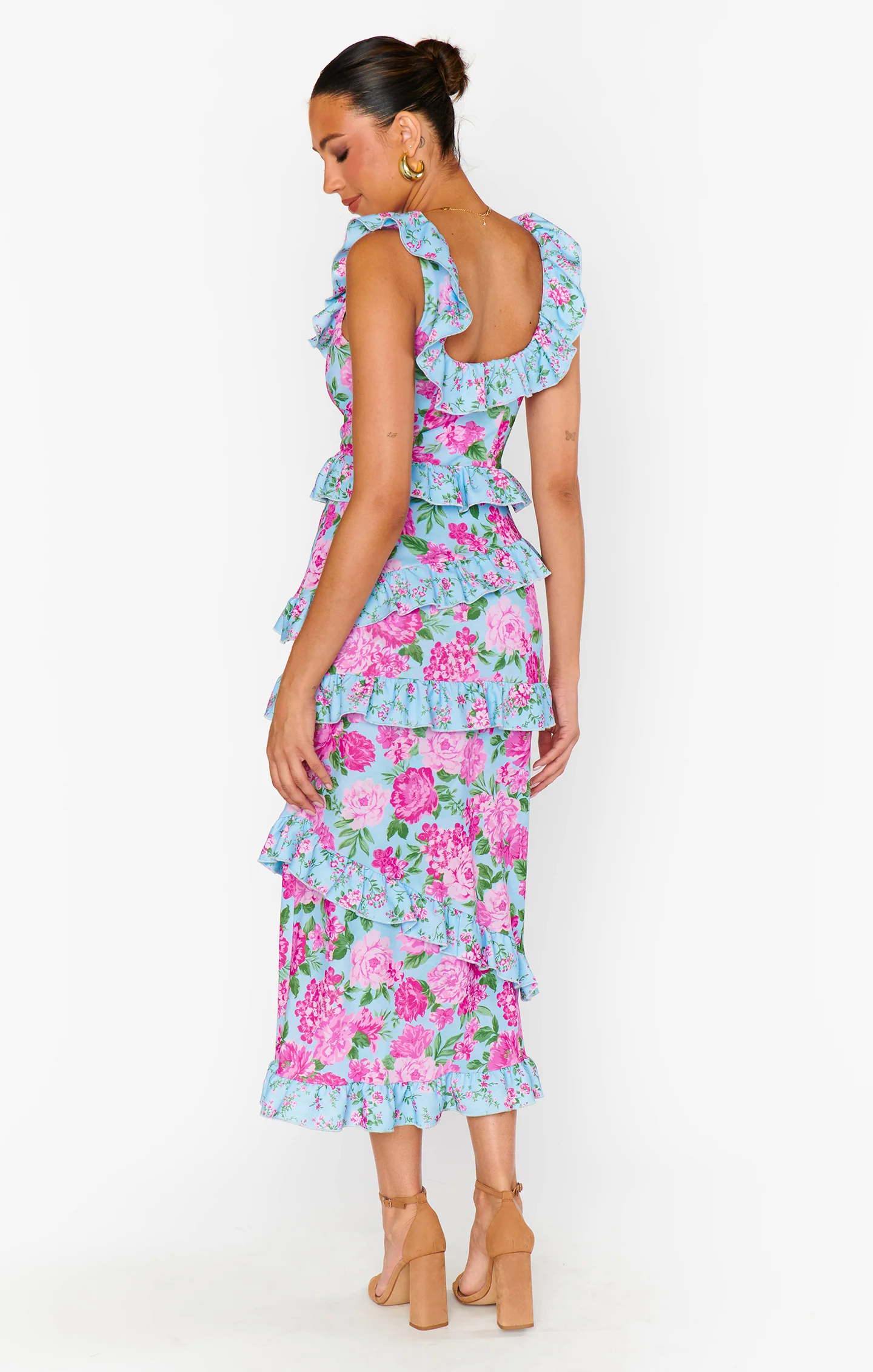Greta Dress ~ Cottage Floral Multi Stretch - Image 9