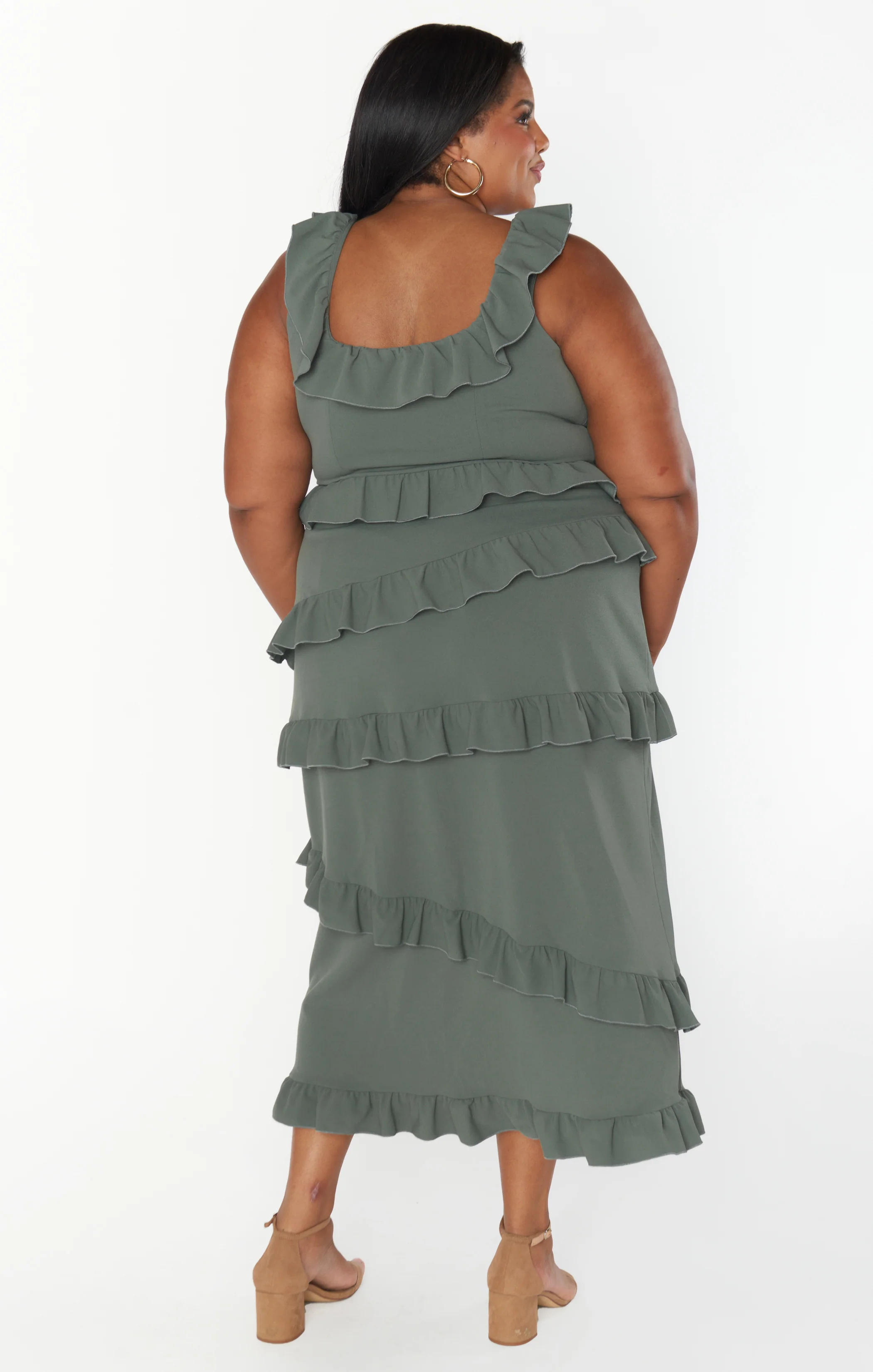 Greta Dress ~ Deep Sage Stretch - Image 12