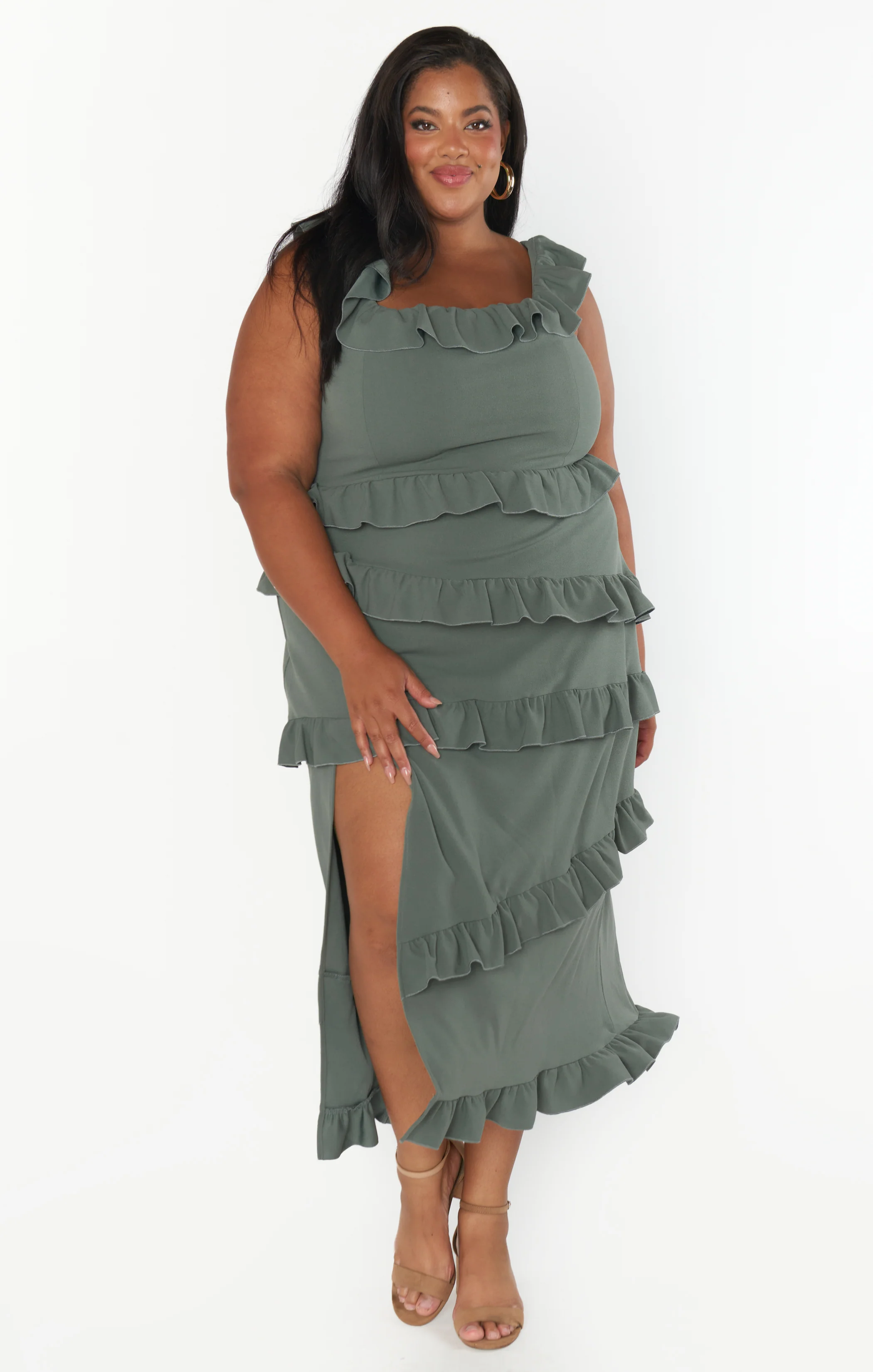 Greta Dress ~ Deep Sage Stretch - Image 4