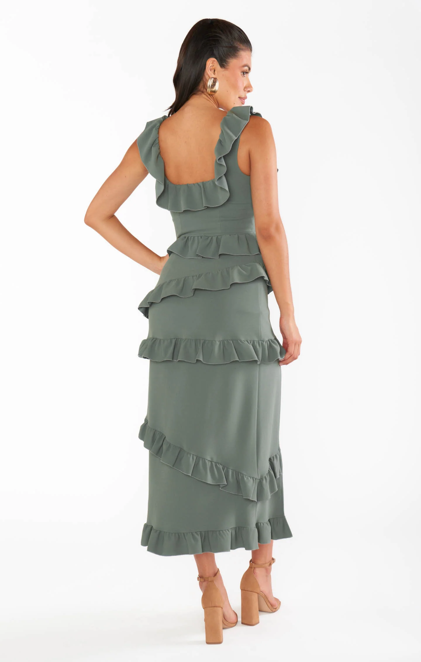 Greta Dress ~ Deep Sage Stretch - Image 9