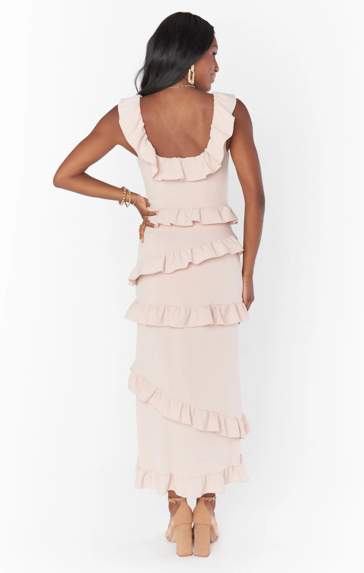 Greta Dress ~ Dusty Blush Stretch - Image 5