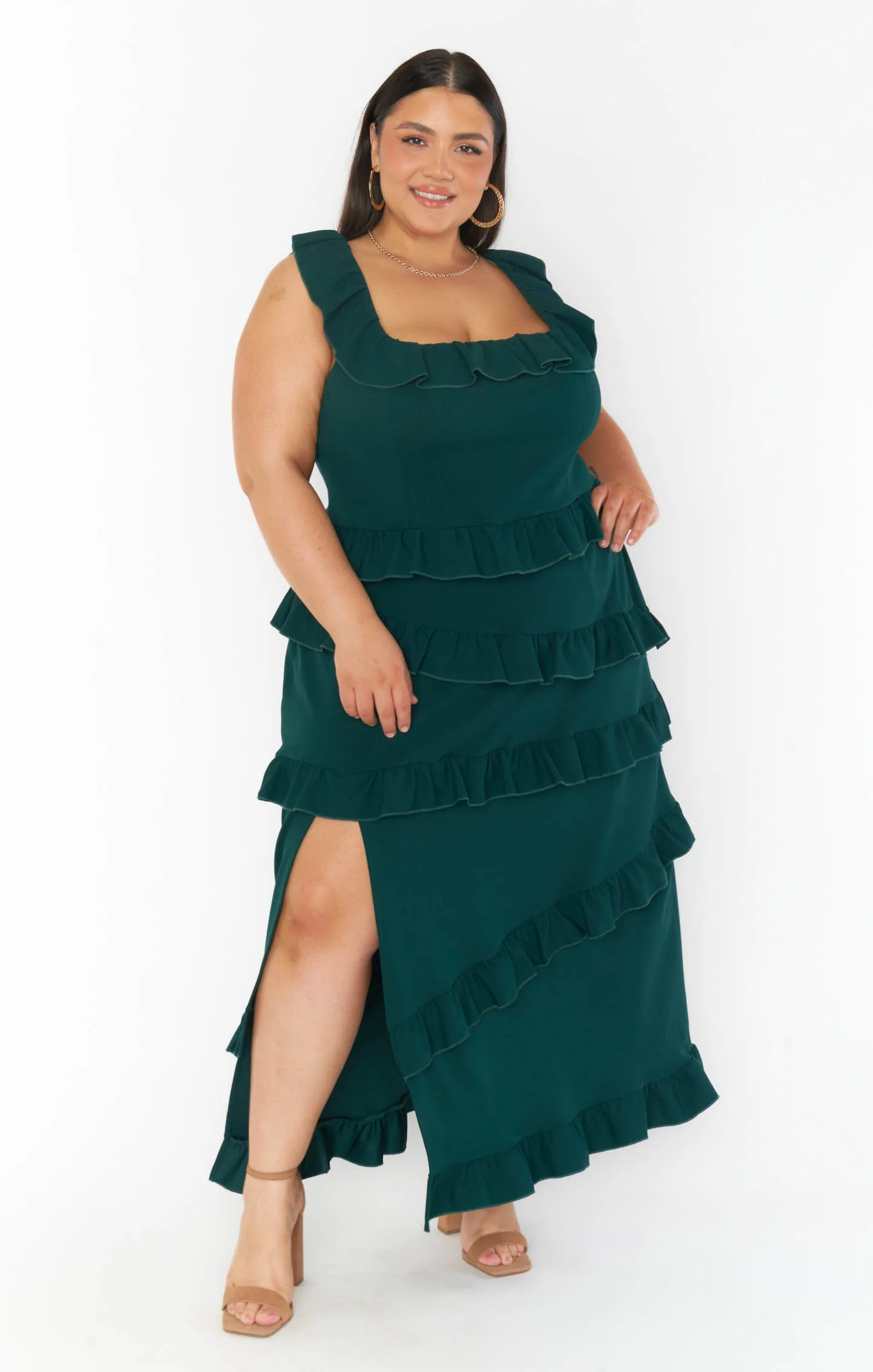 Greta Dress ~ Emerald Stretch - Image 3