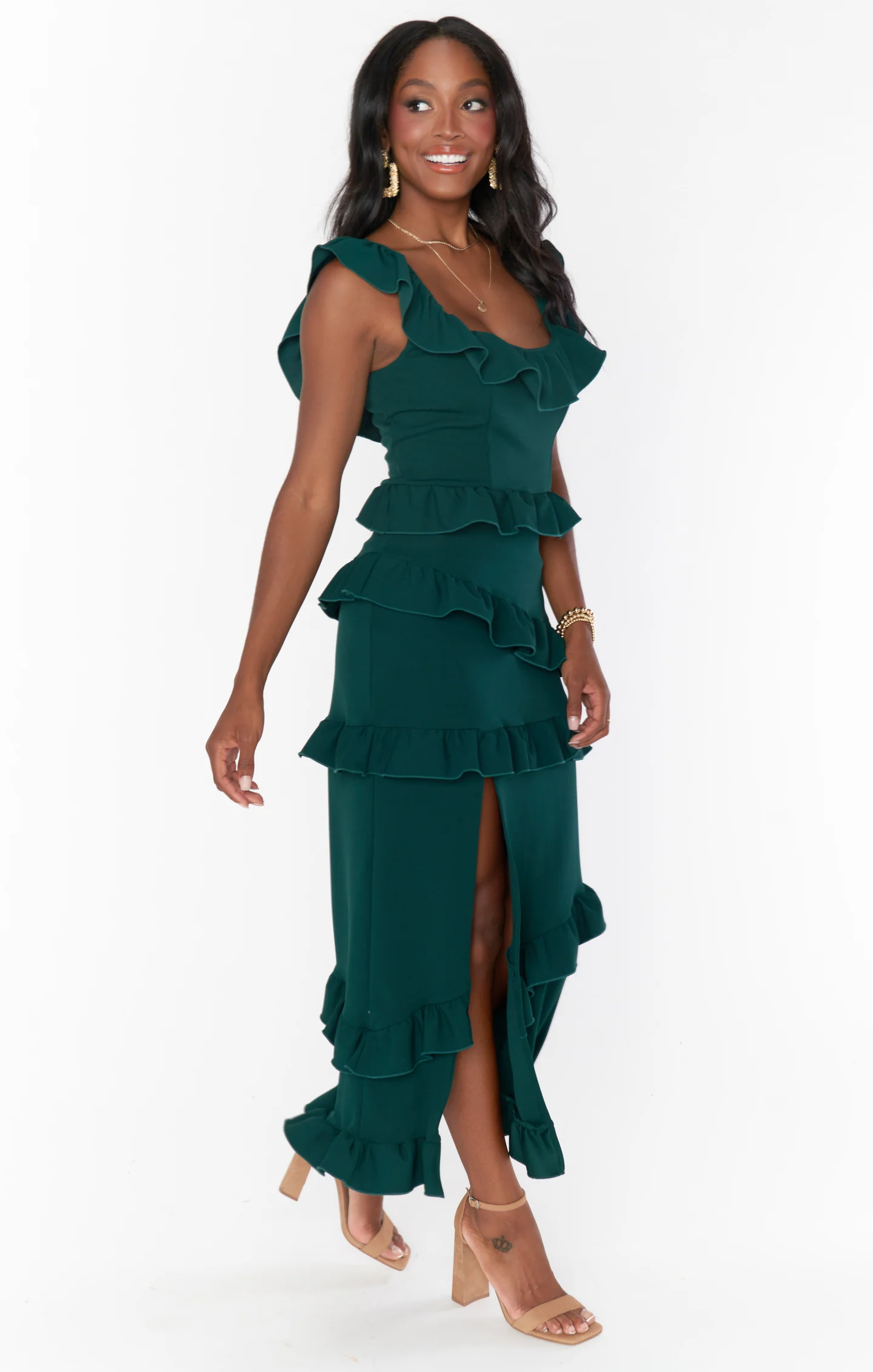 Greta Dress ~ Emerald Stretch - Image 6