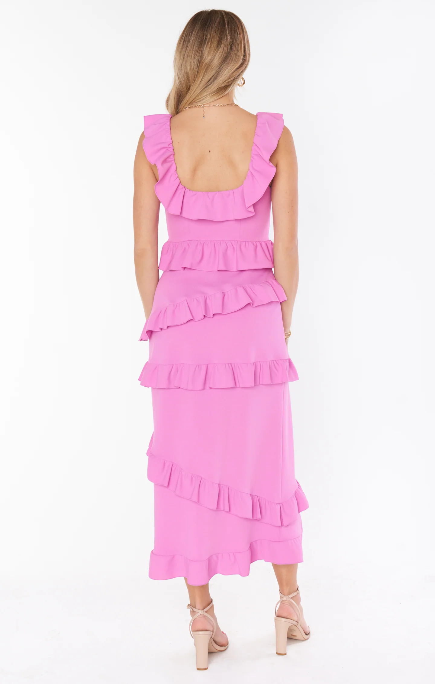 Greta Dress ~ Pink Lilac Stretch - Image 8