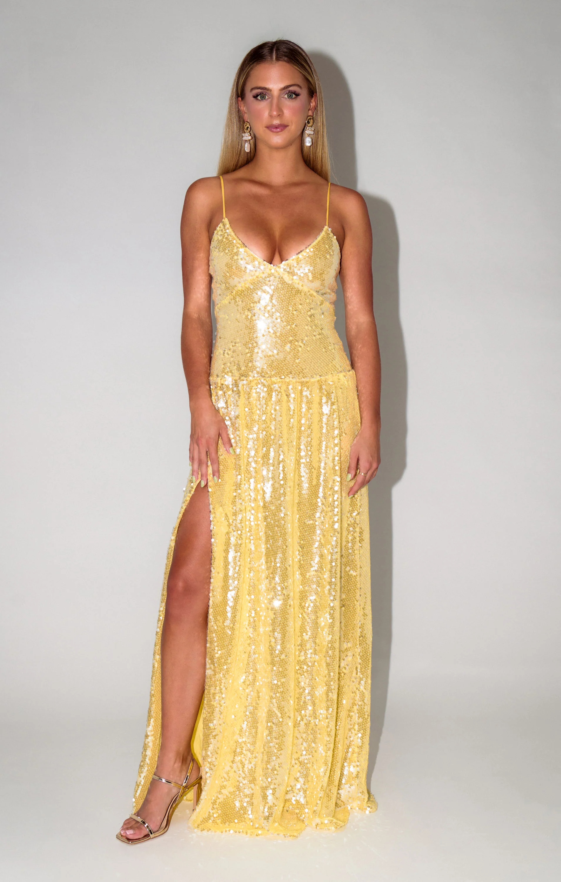 Gwen Maxi Dress ~ Yellow Shimmery Sequins - Image 8