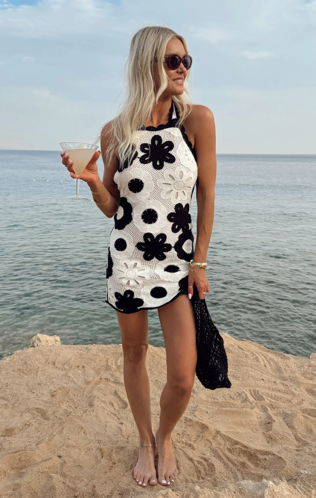 Happy Halter Mini Dress ~ Toasted Coconut Crochet - Image 3