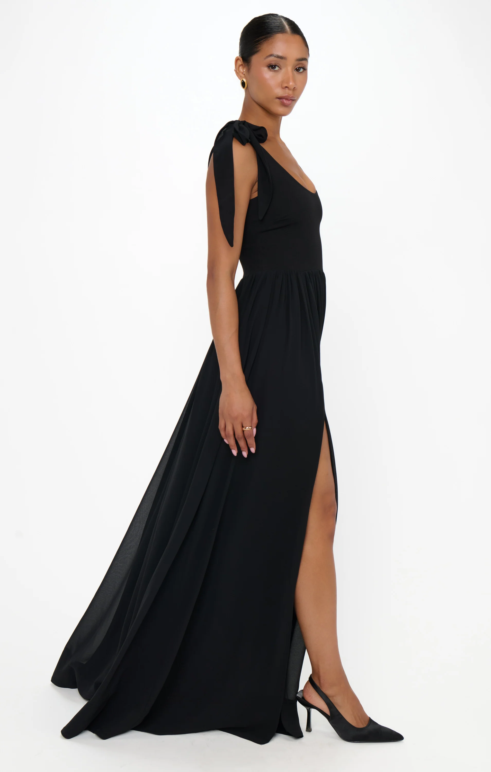 Harper Maxi Dress ~ Black Chiffon - Image 5