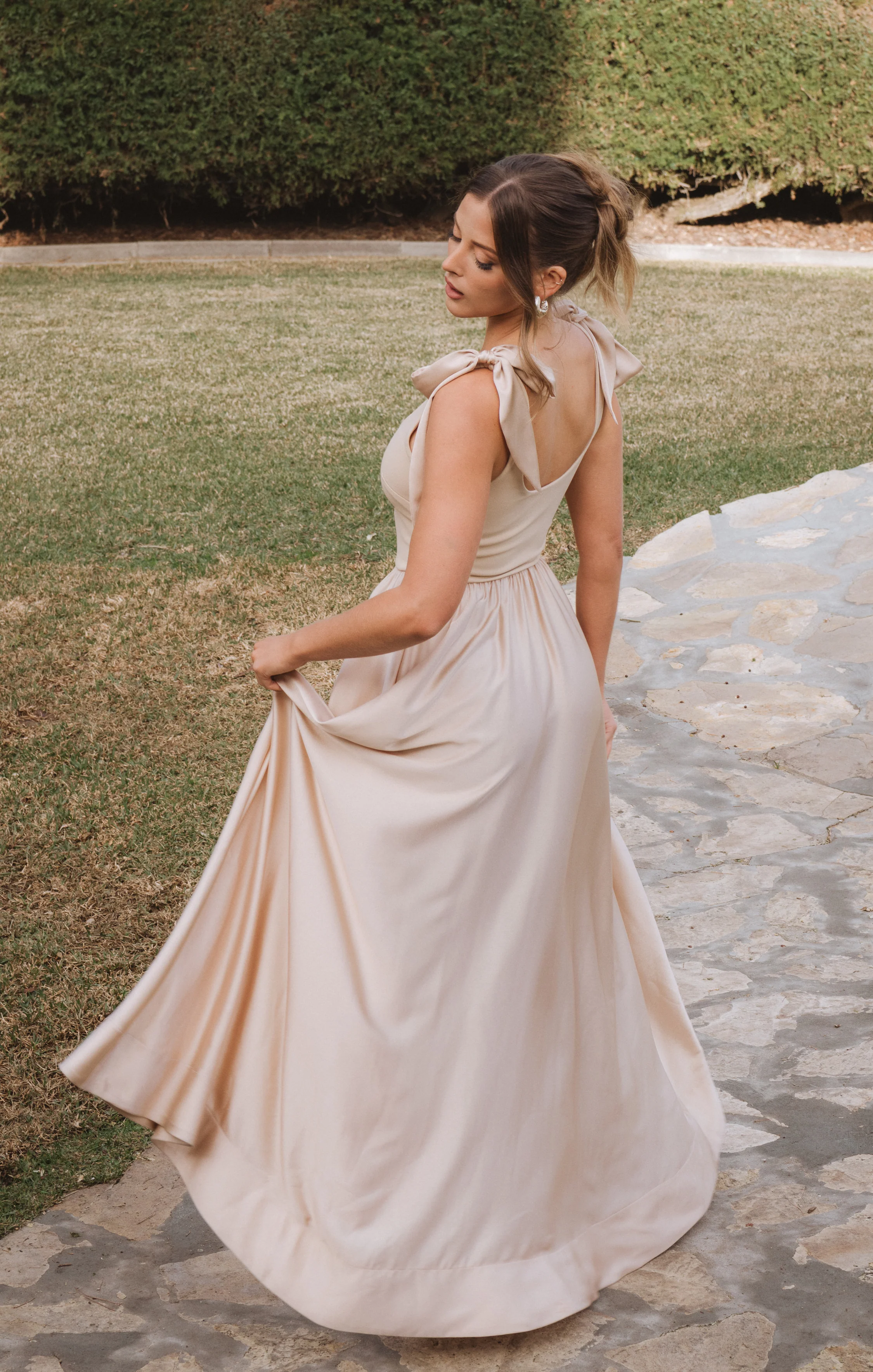 Harper Maxi Dress ~ Champagne Luxe Satin - Image 2