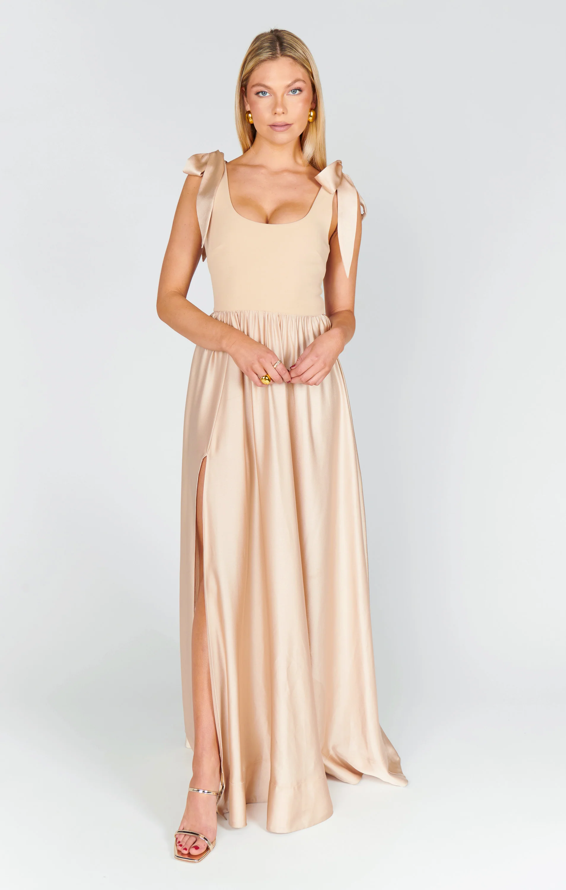 Harper Maxi Dress ~ Champagne Luxe Satin - Image 3
