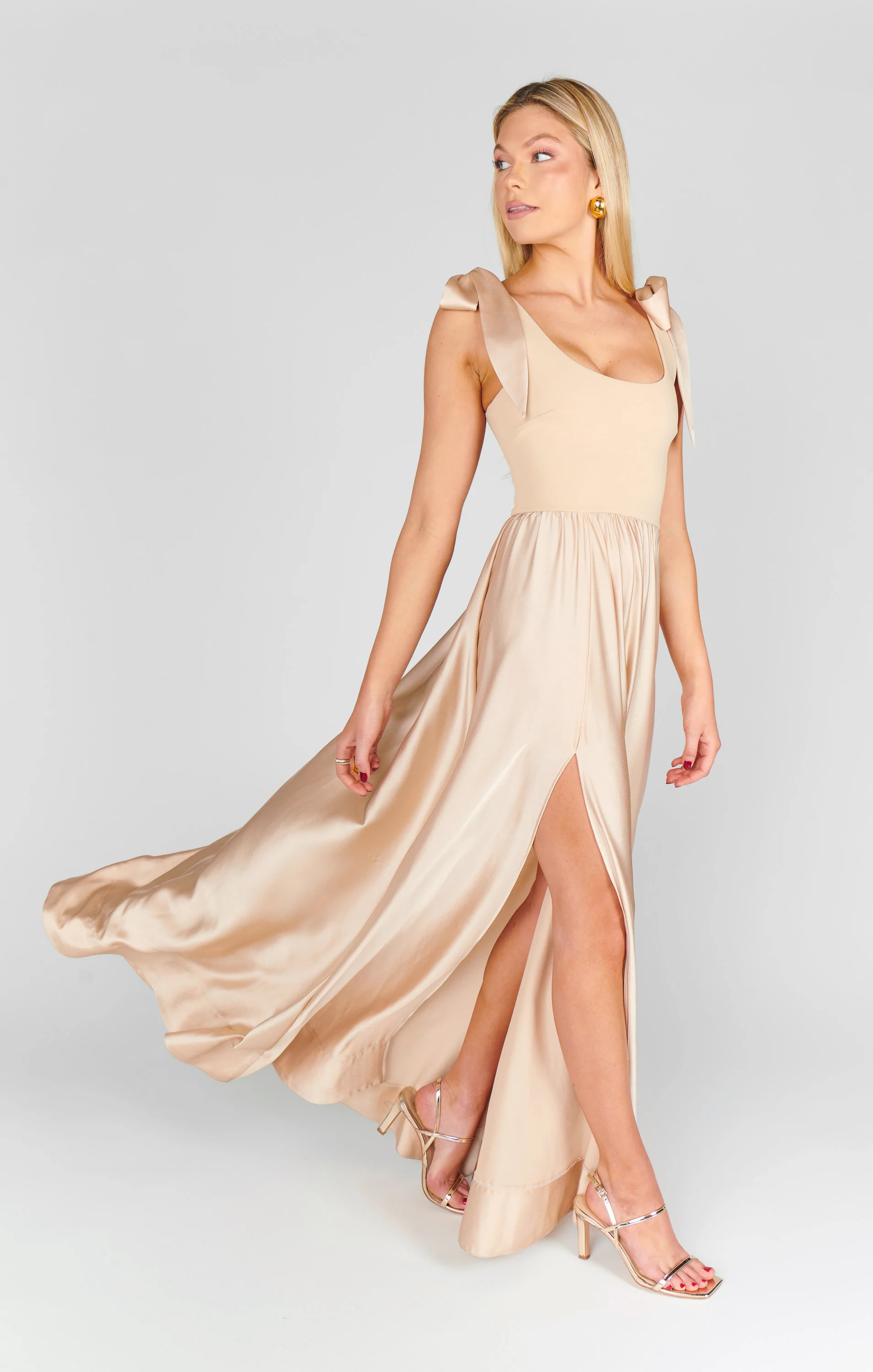 Harper Maxi Dress ~ Champagne Luxe Satin - Image 4