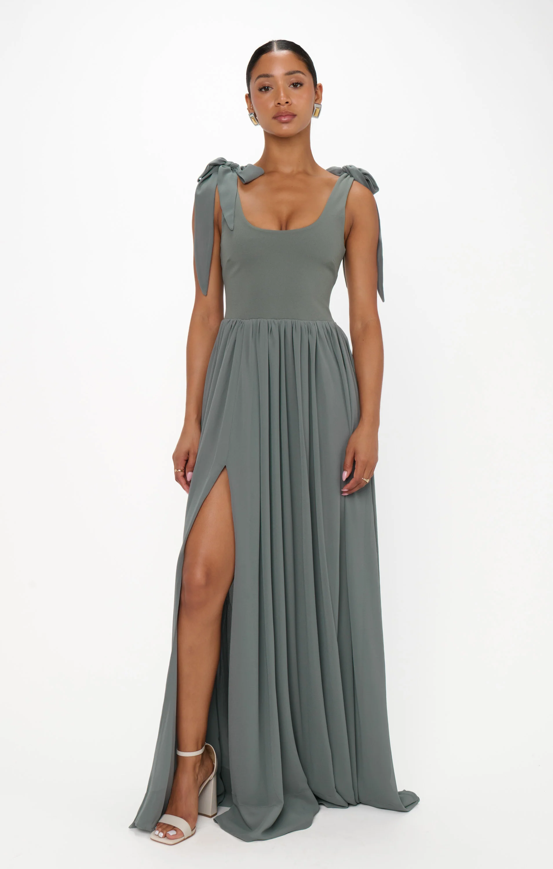Harper Maxi Dress ~ Deep Sage Chiffon - Image 3