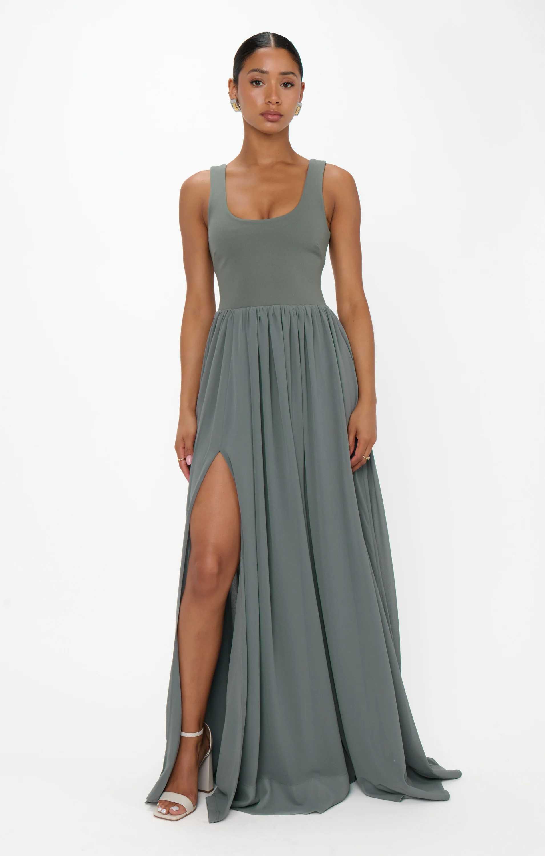 Harper Maxi Dress ~ Deep Sage Chiffon - Image 8