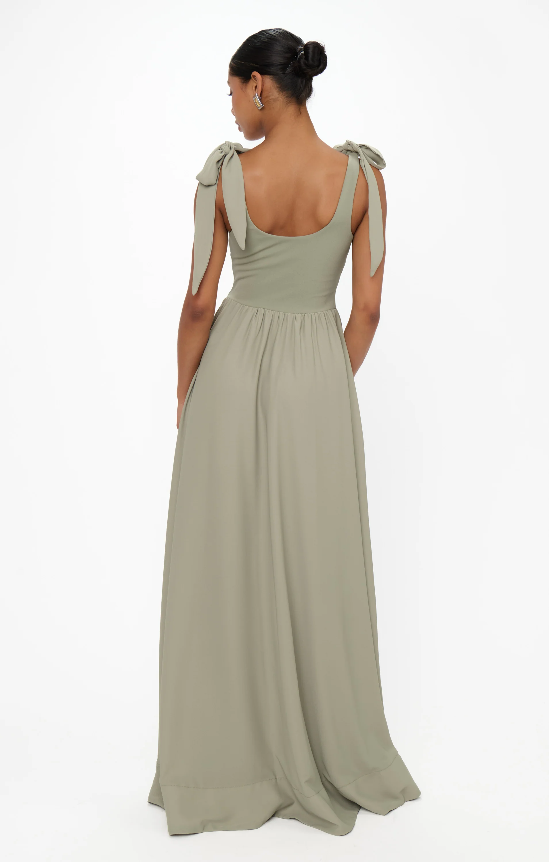 Harper Maxi Dress ~ Moss Green Crisp - Image 2