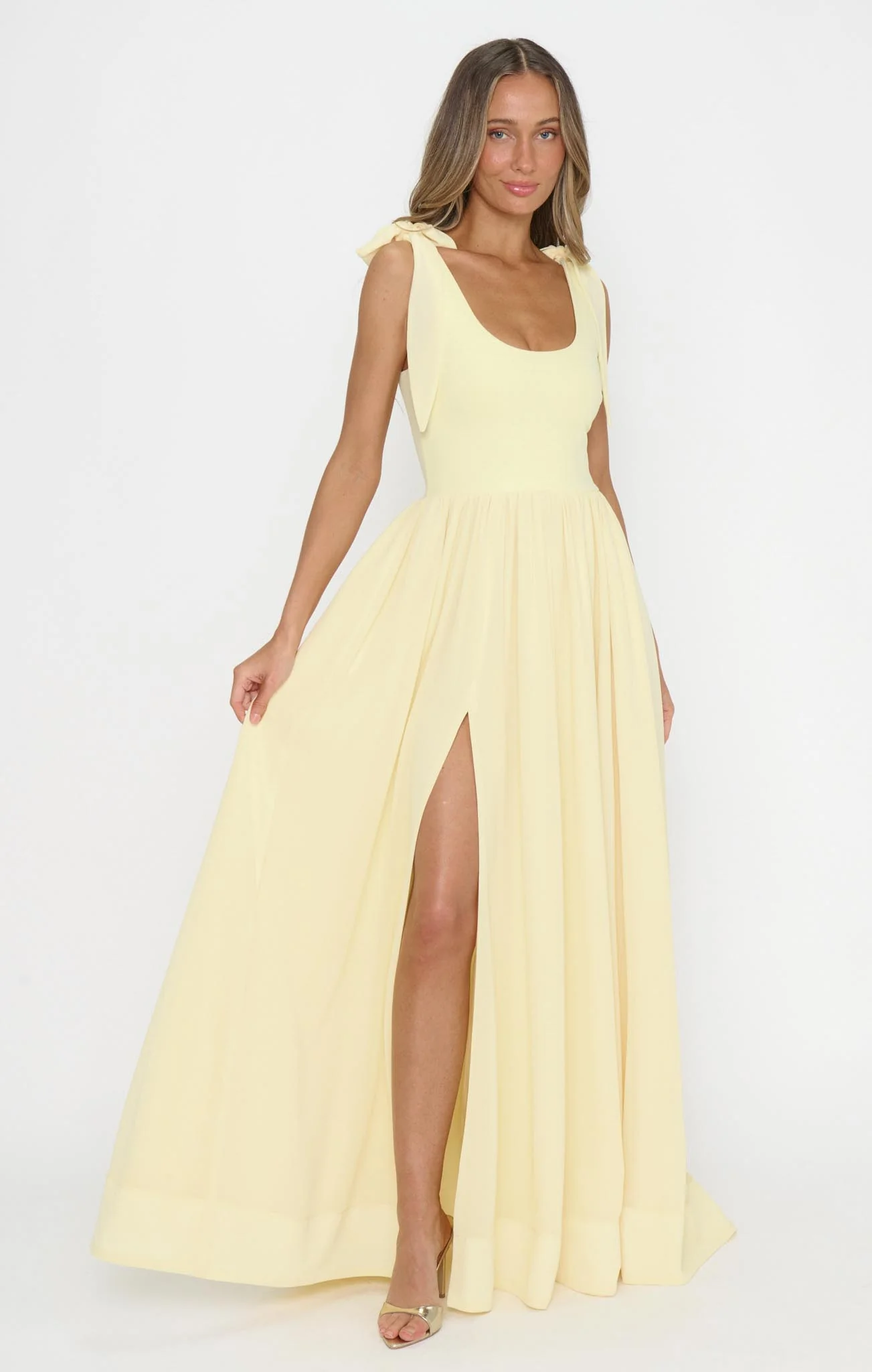 Harper Maxi Dress ~ Pale Yellow Chiffon - Image 2