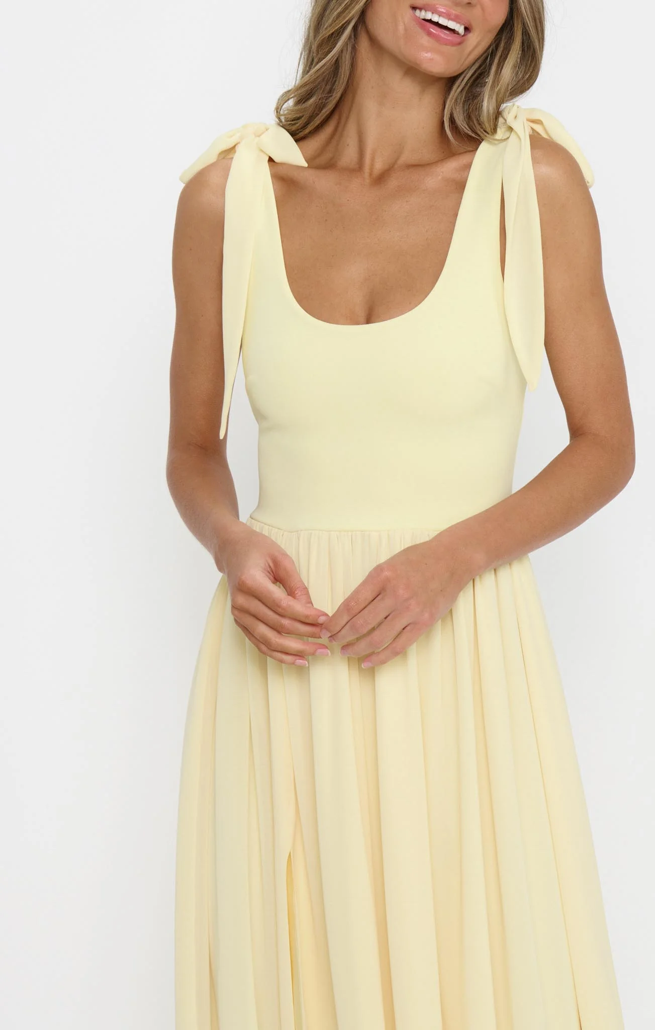 Harper Maxi Dress ~ Pale Yellow Chiffon - Image 4